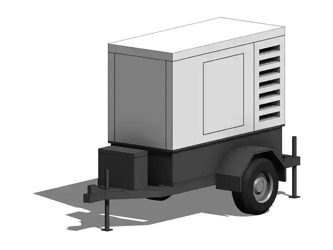 Towable Mobile Generator - Revit Family 3D model Towable Mobile Generator - Revit Family 3D model