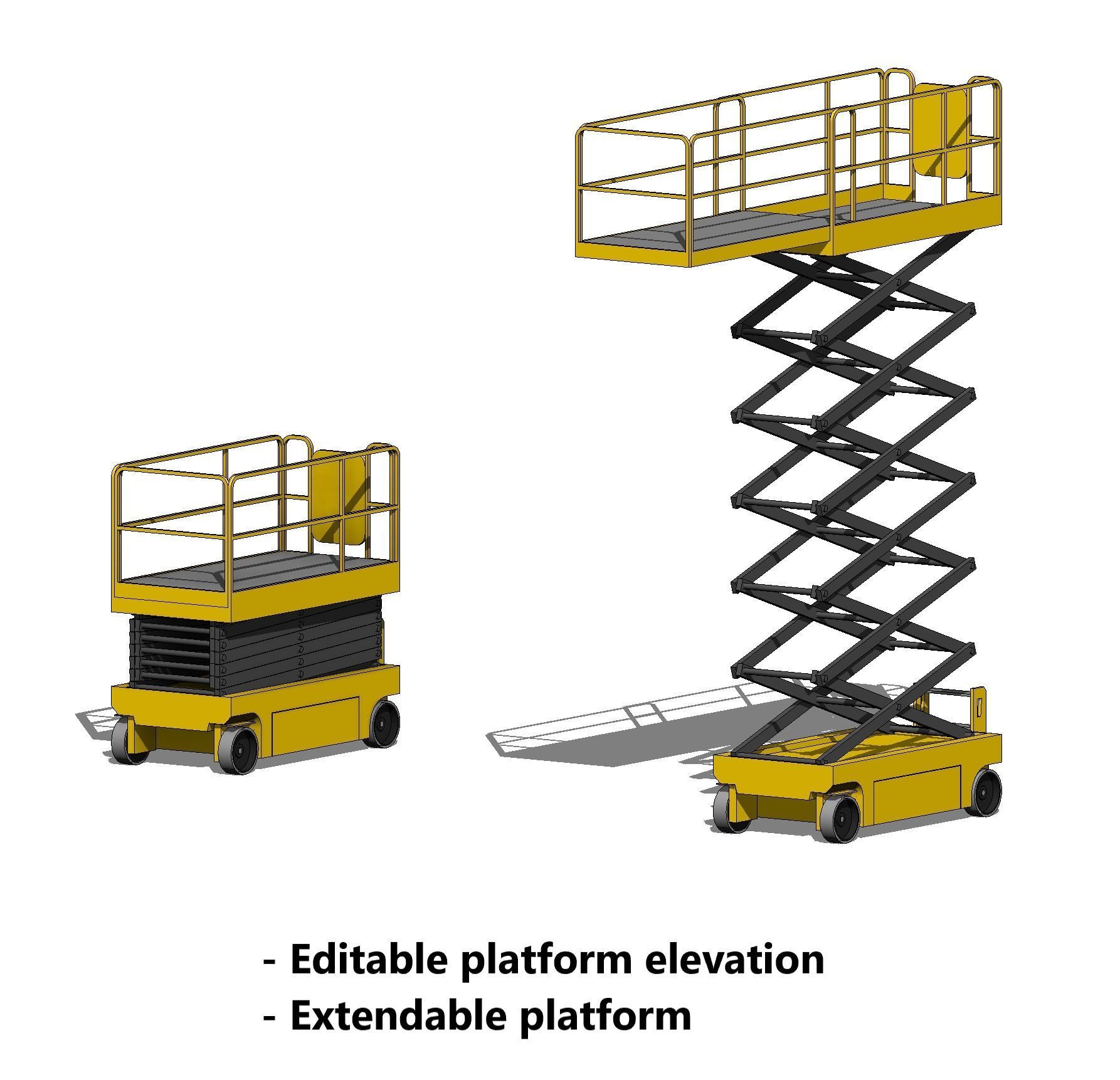 Mobile Scissor Lift Platform - Revit Family 3D model_1