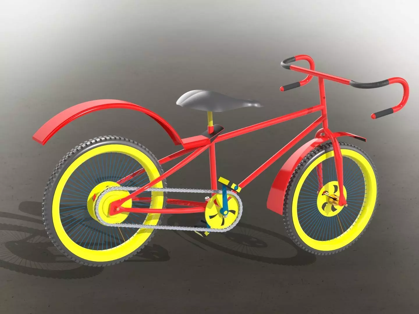Bicycle with wheels Free 3D model