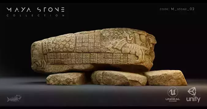 Mayan Stone 02 PBR 4K