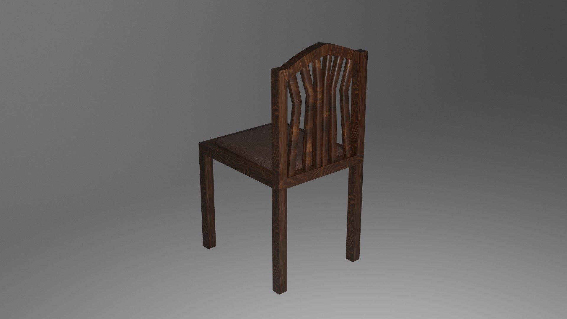 Chair wooden Free low-poly 3D model_2