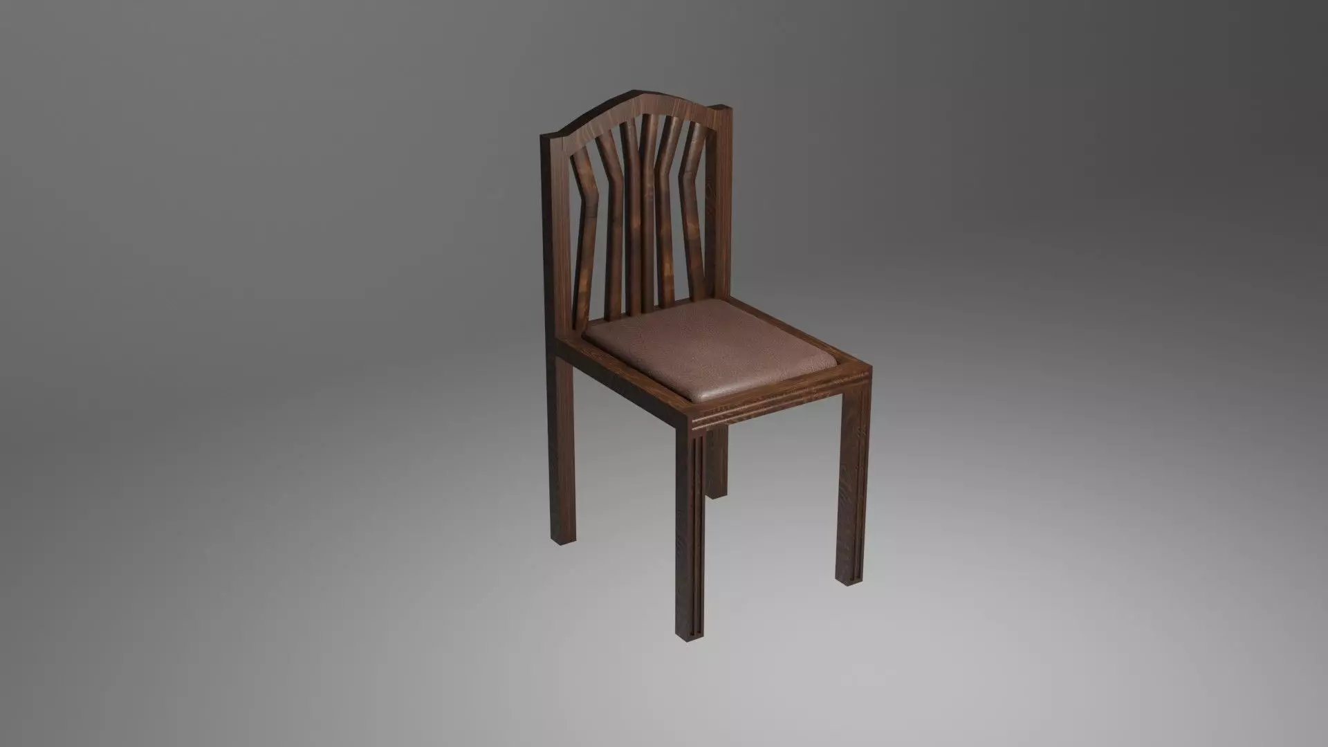 Chair wooden Free low-poly 3D model_0