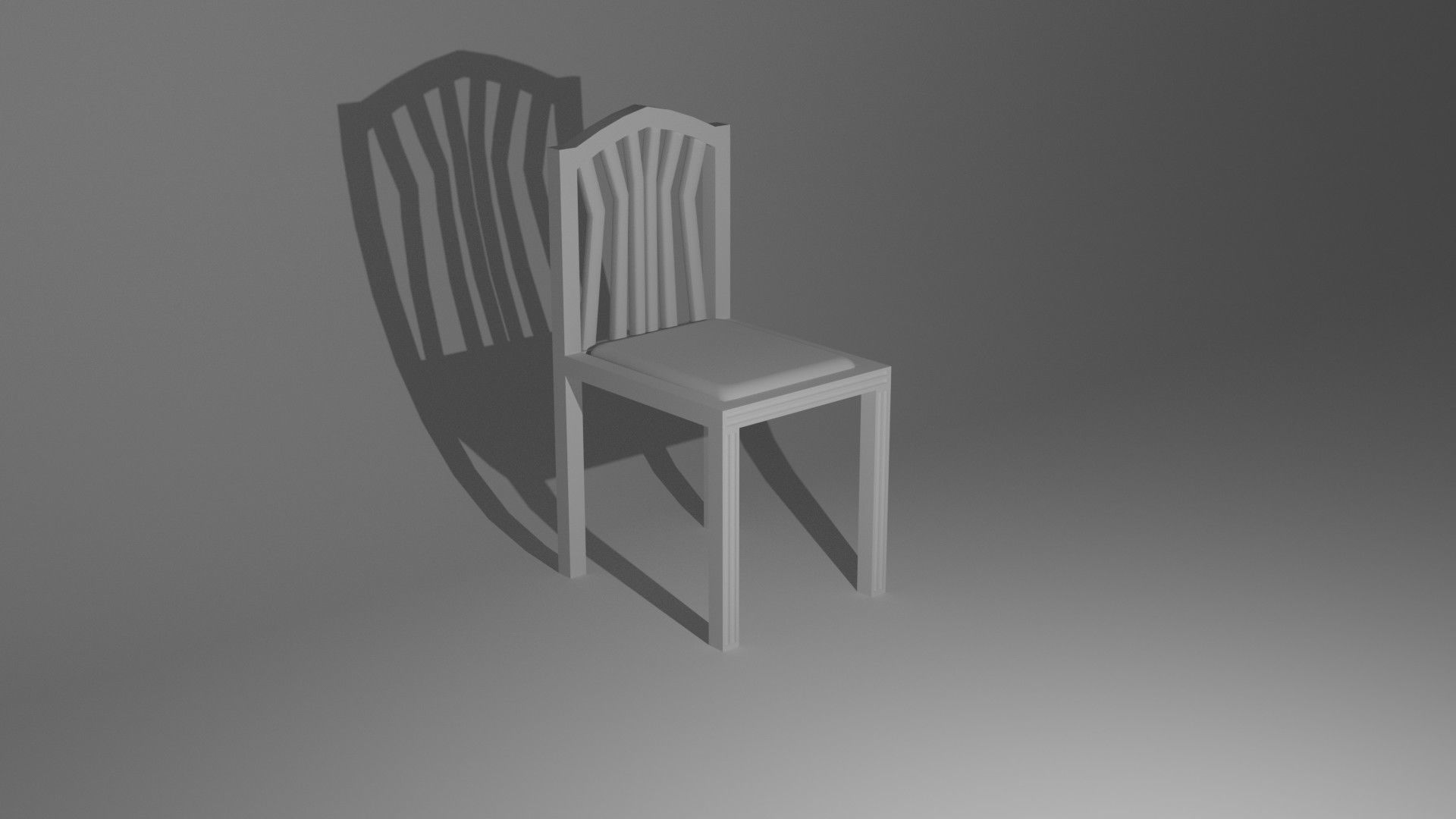 Chair wooden Free low-poly 3D model_3