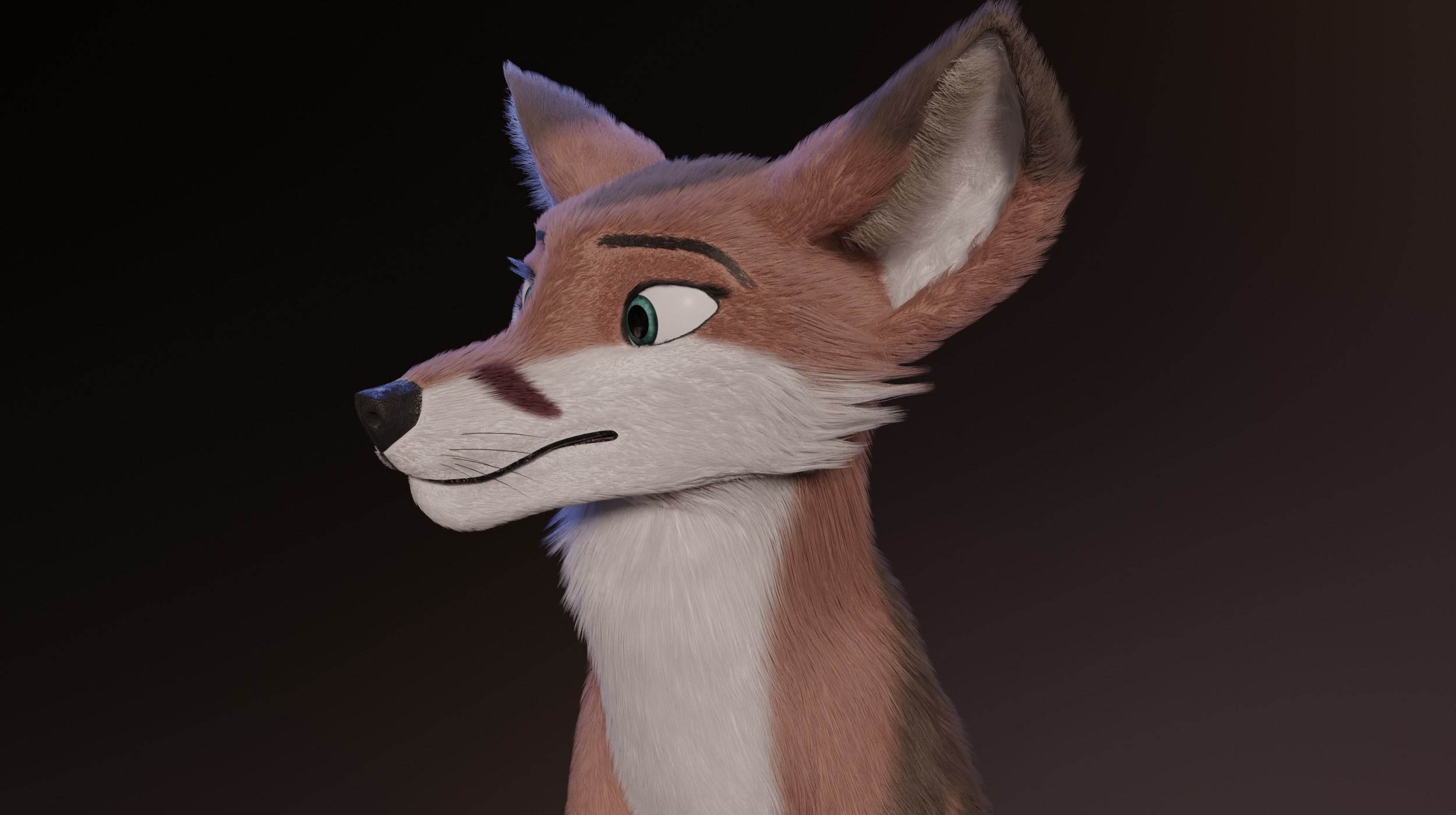 Lilly Female Fox 3D model_4