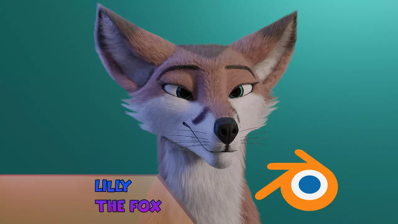 Lilly Female Fox 3D model_0