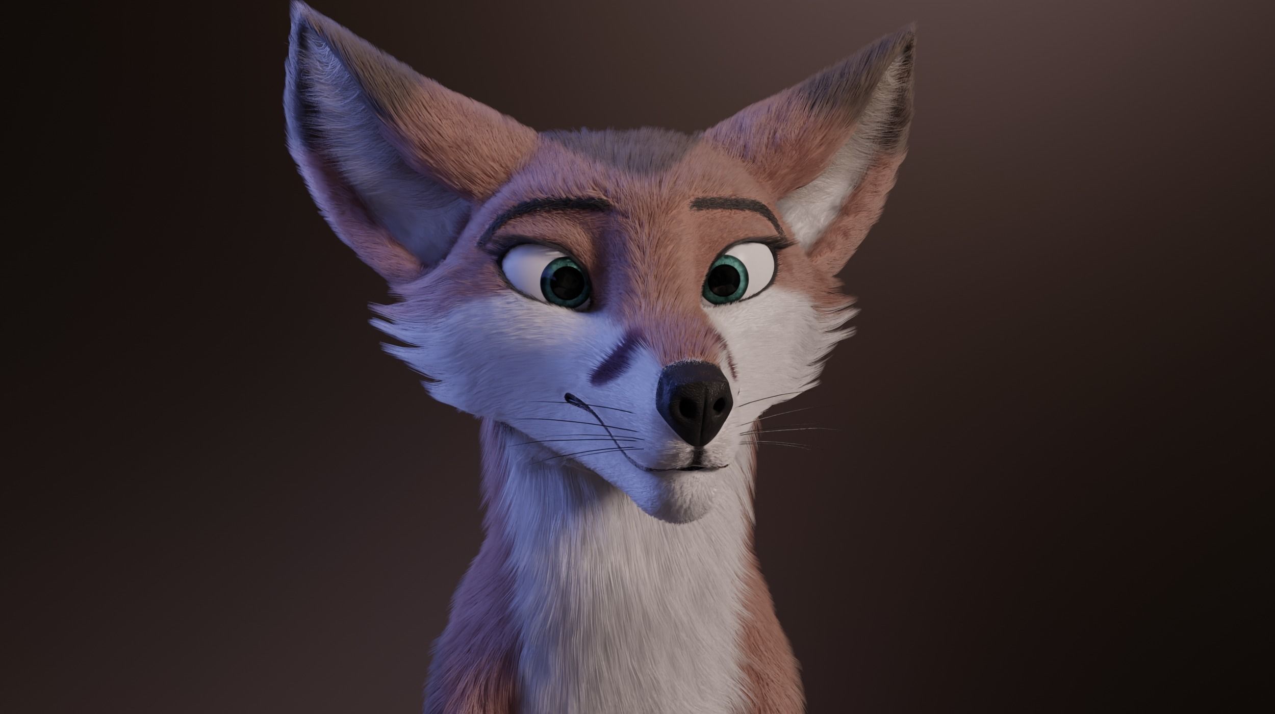 Lilly Female Fox 3D model_2