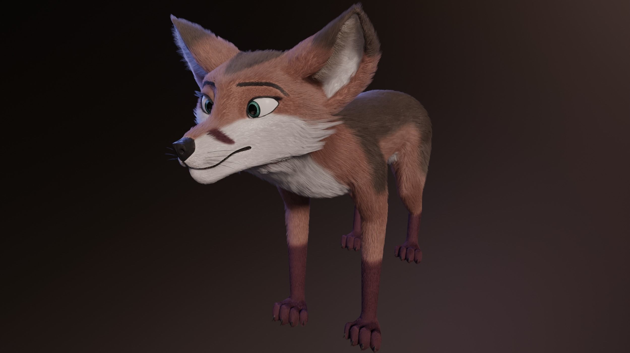 Lilly Female Fox 3D model_5