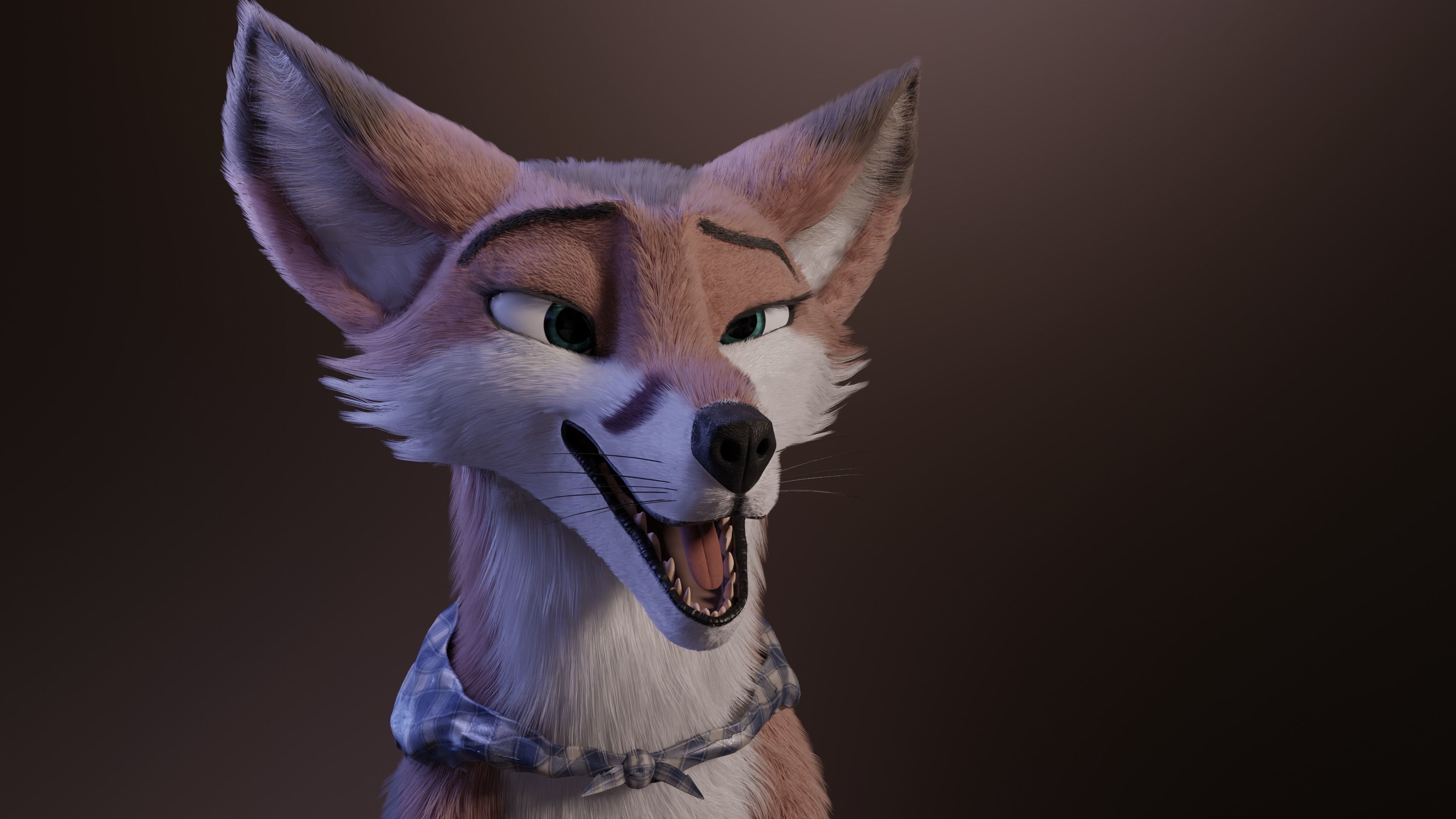 Lilly Female Fox 3D model_25