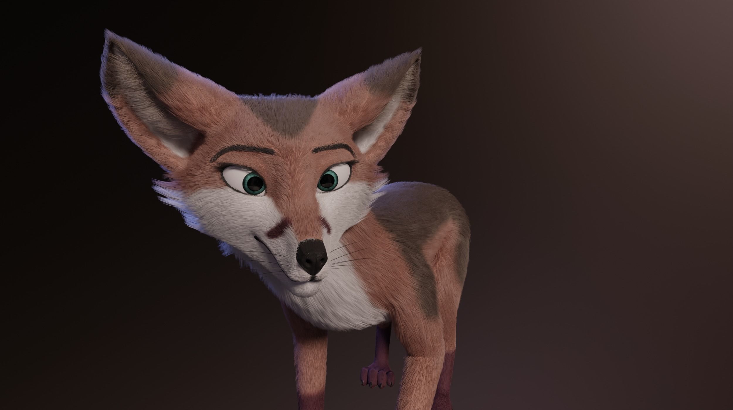 Lilly Female Fox 3D model_11