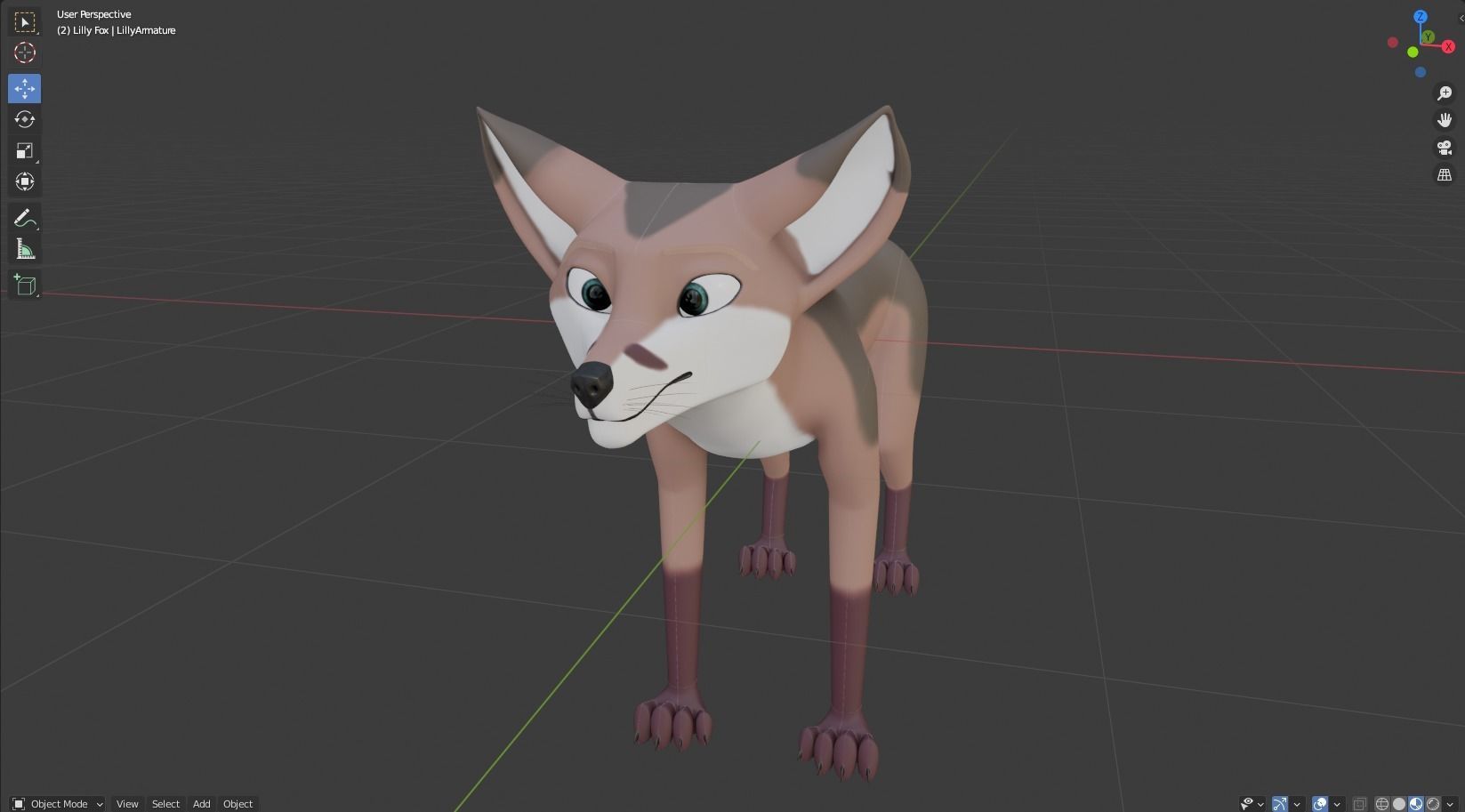 Lilly Female Fox 3D model_32