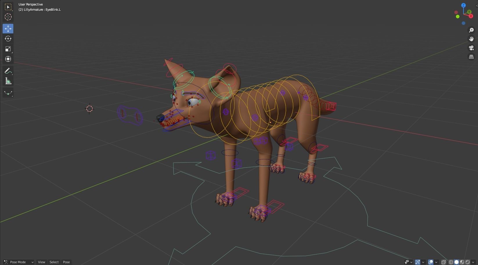 Lilly Female Fox 3D model_26