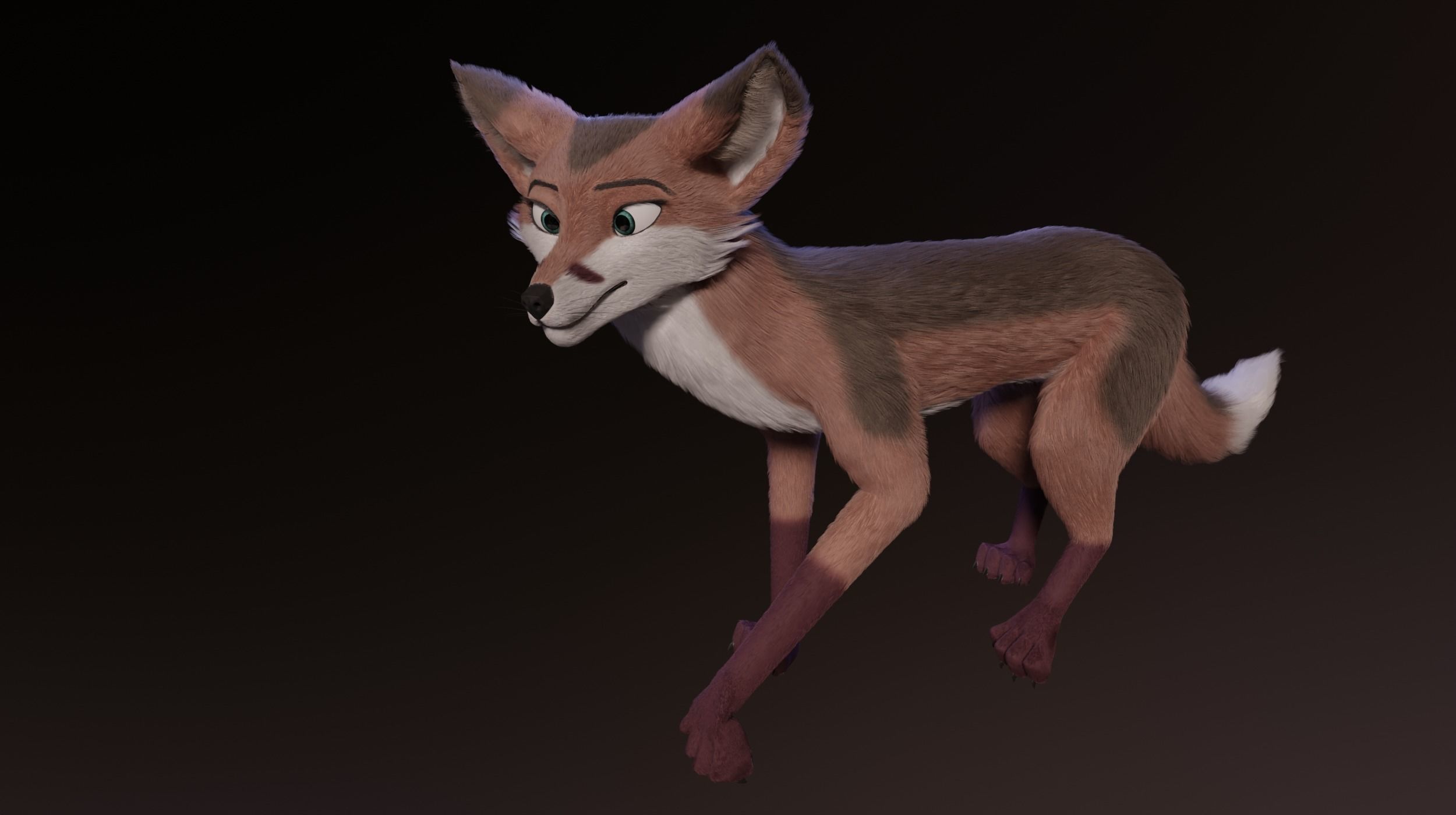 Lilly Female Fox 3D model_12
