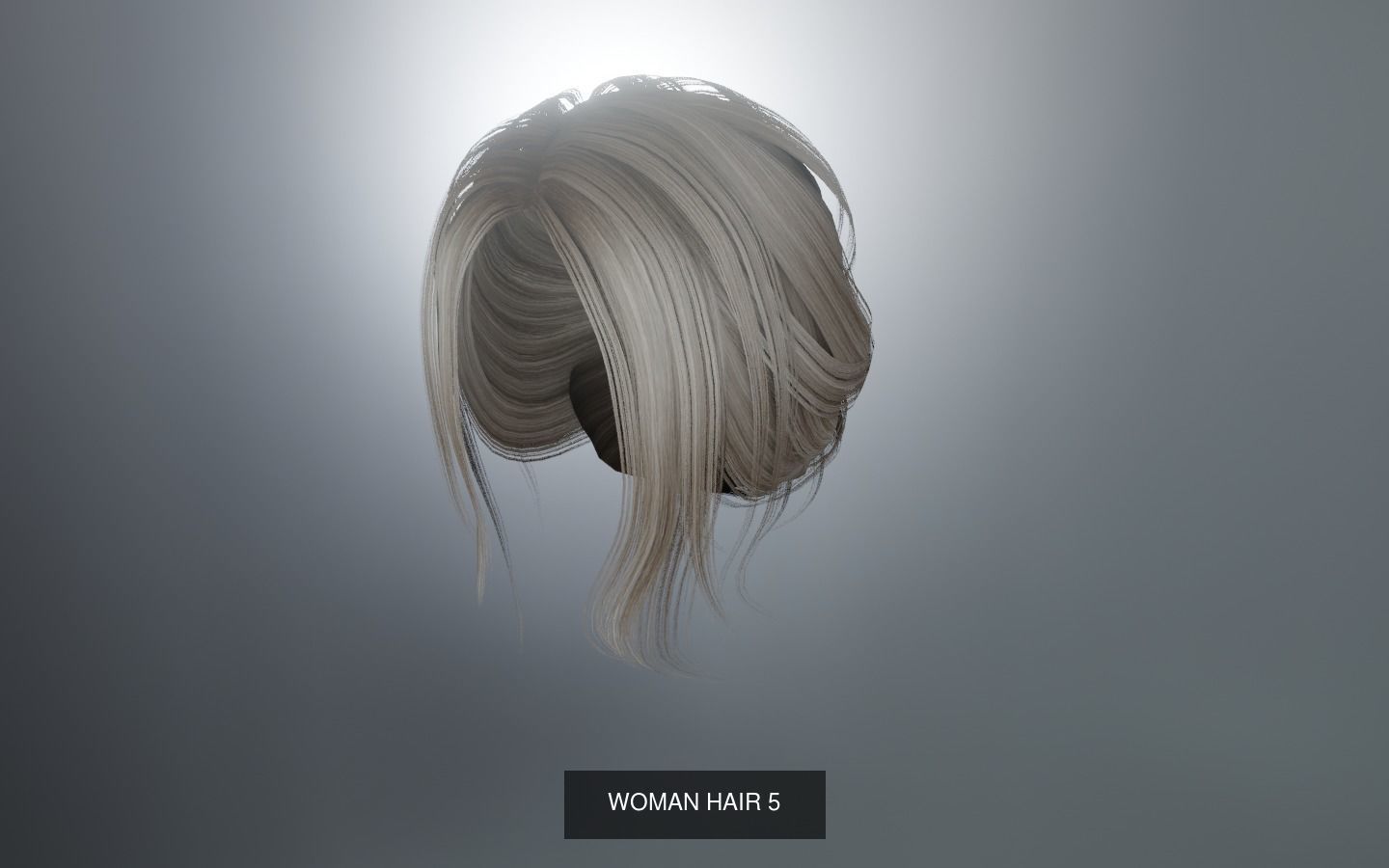 WOMAN HAIR COLECTION 3D Model Collection_11