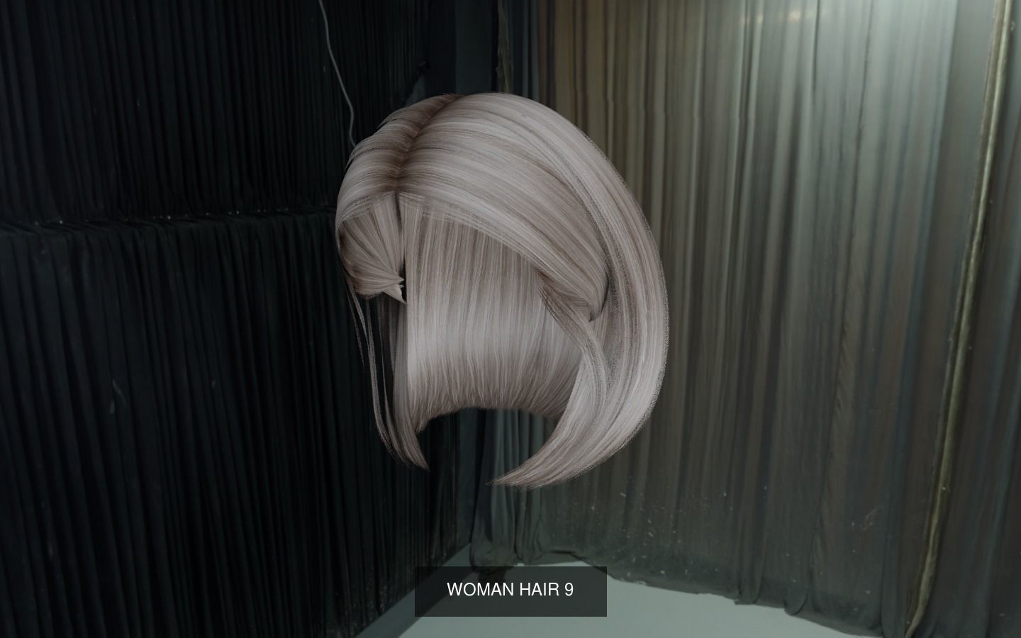 WOMAN HAIR COLECTION 3D Model Collection_9