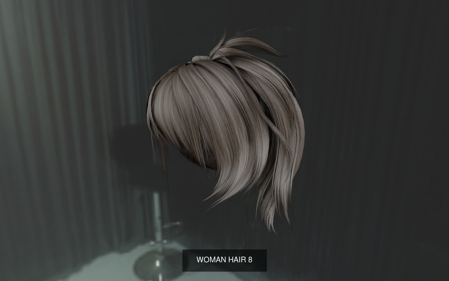 WOMAN HAIR COLECTION 3D Model Collection_7