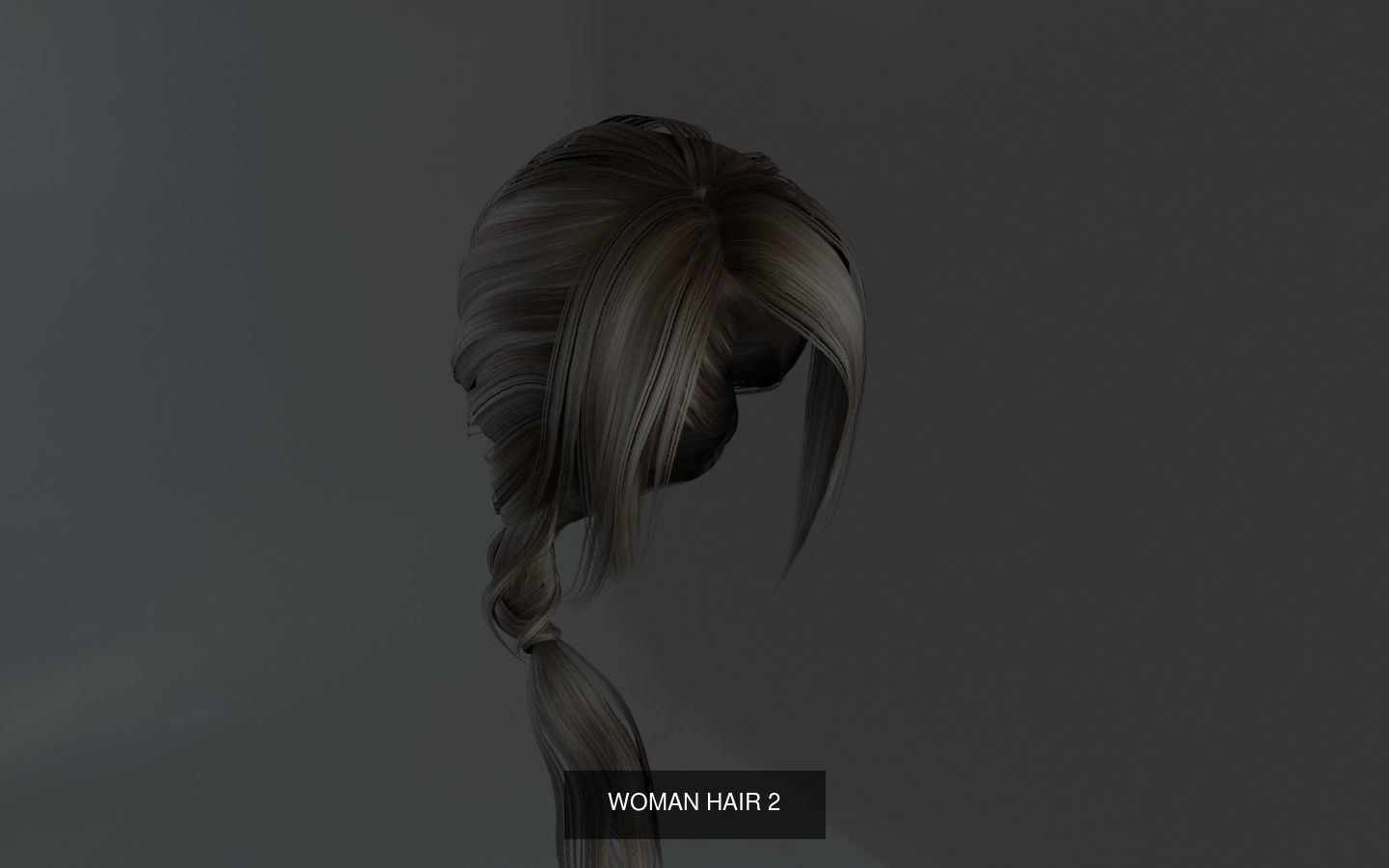 WOMAN HAIR COLECTION 3D Model Collection_10