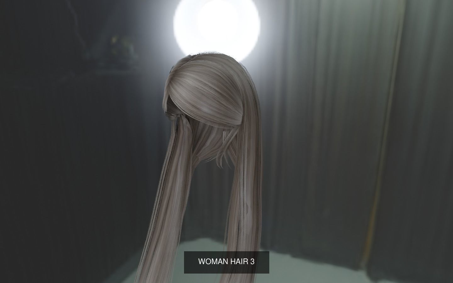WOMAN HAIR COLECTION 3D Model Collection_8