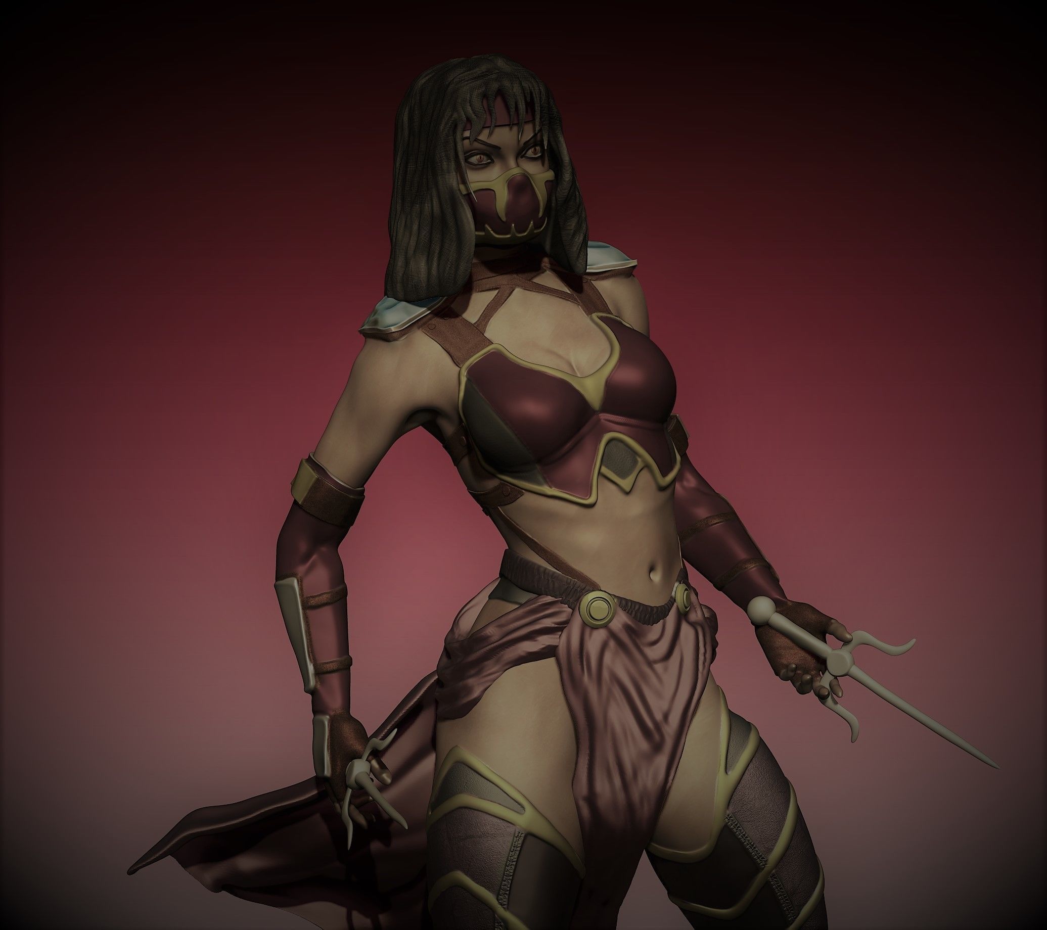 Mileena Fan art Mortal Kombat 3D print model_1