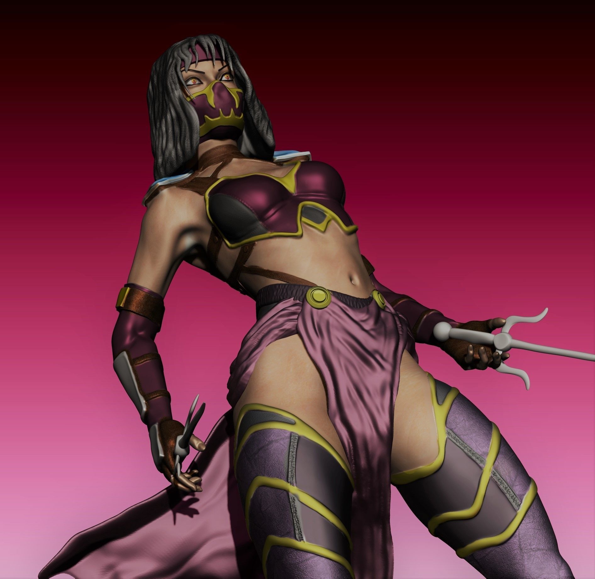 Mileena Fan art Mortal Kombat 3D print model_3