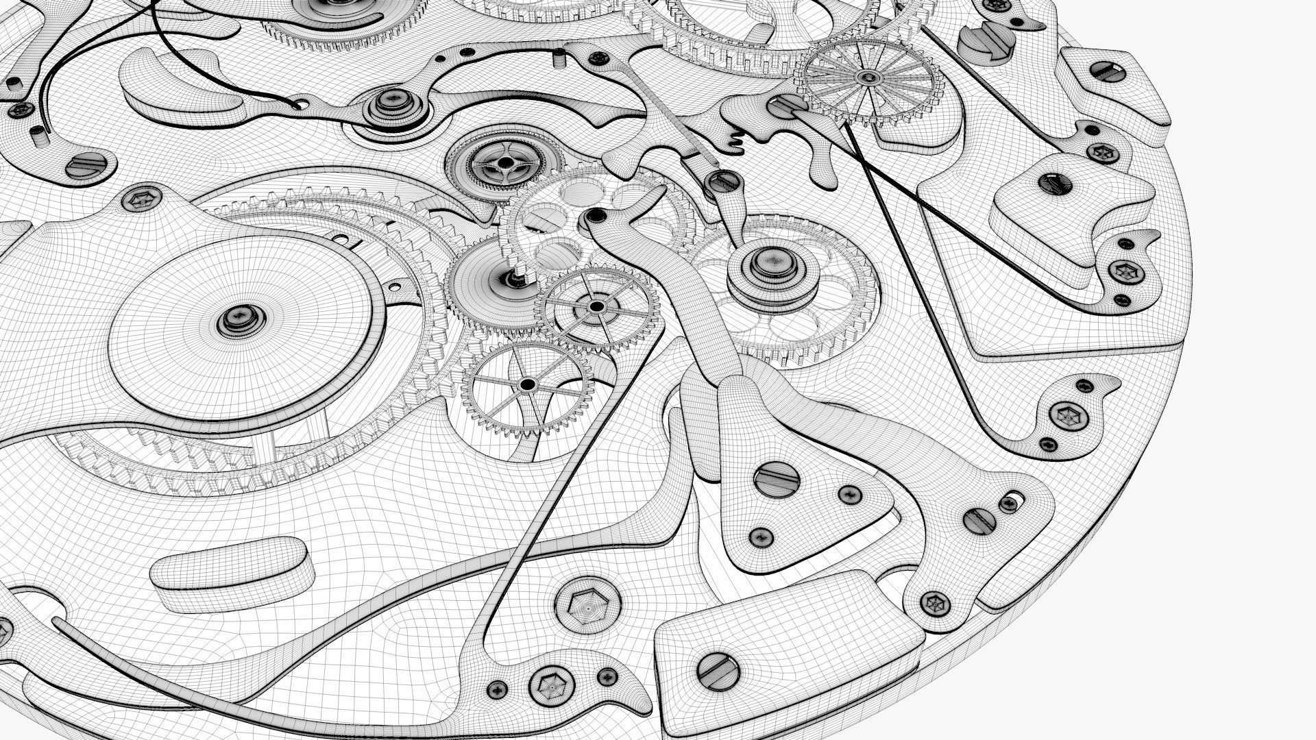 Clock Mechanism Wood 3D model_6