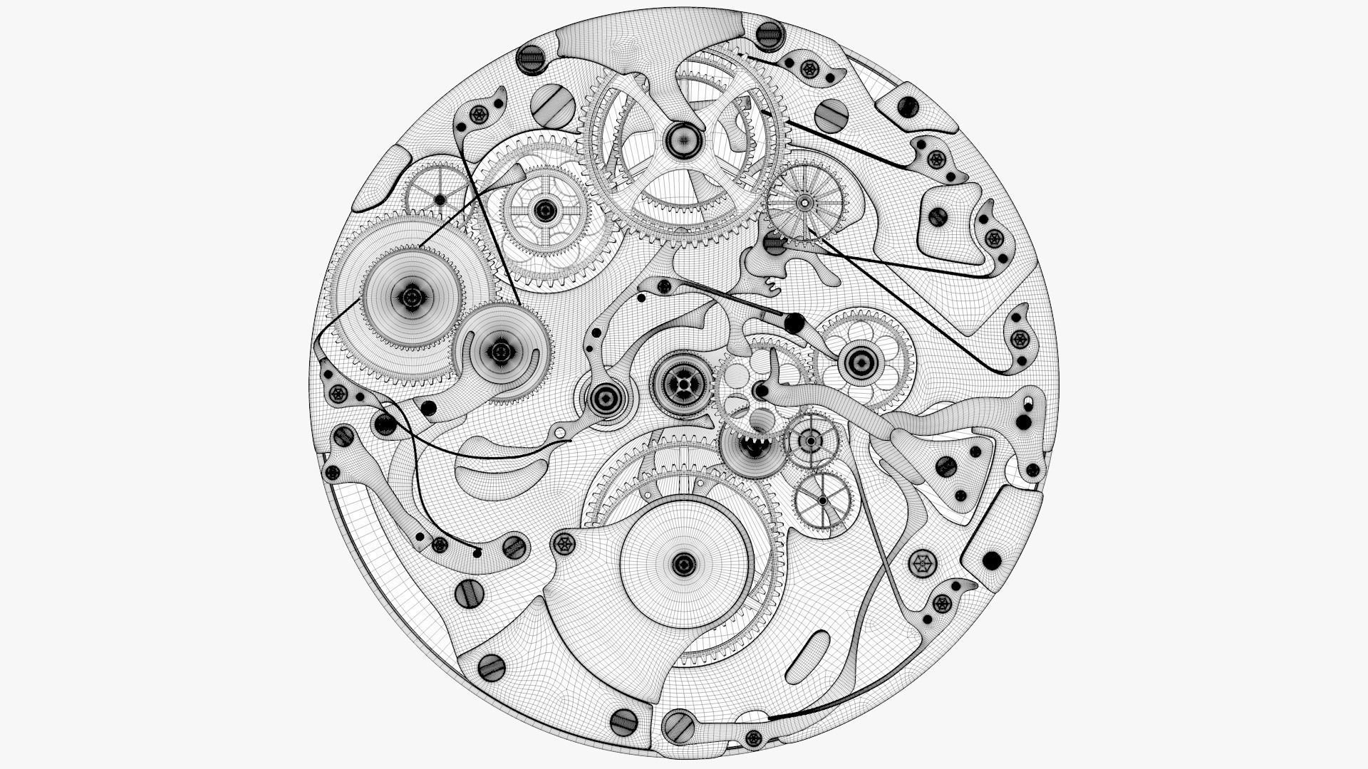 Clock Mechanism Wood 3D model_3