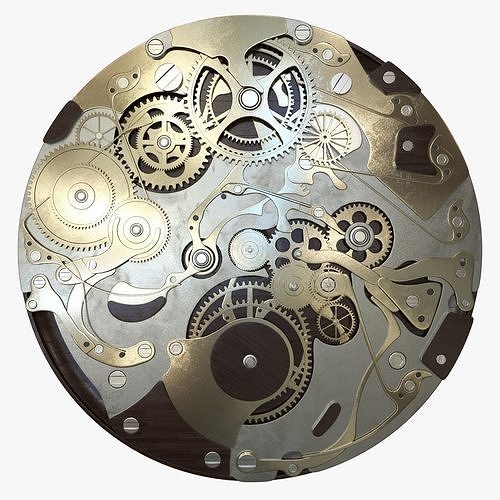 Clock Mechanism Wood 3D model
