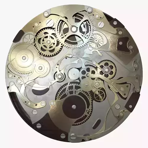 Clock Mechanism Wood 3D model Clock Mechanism Wood 3D model