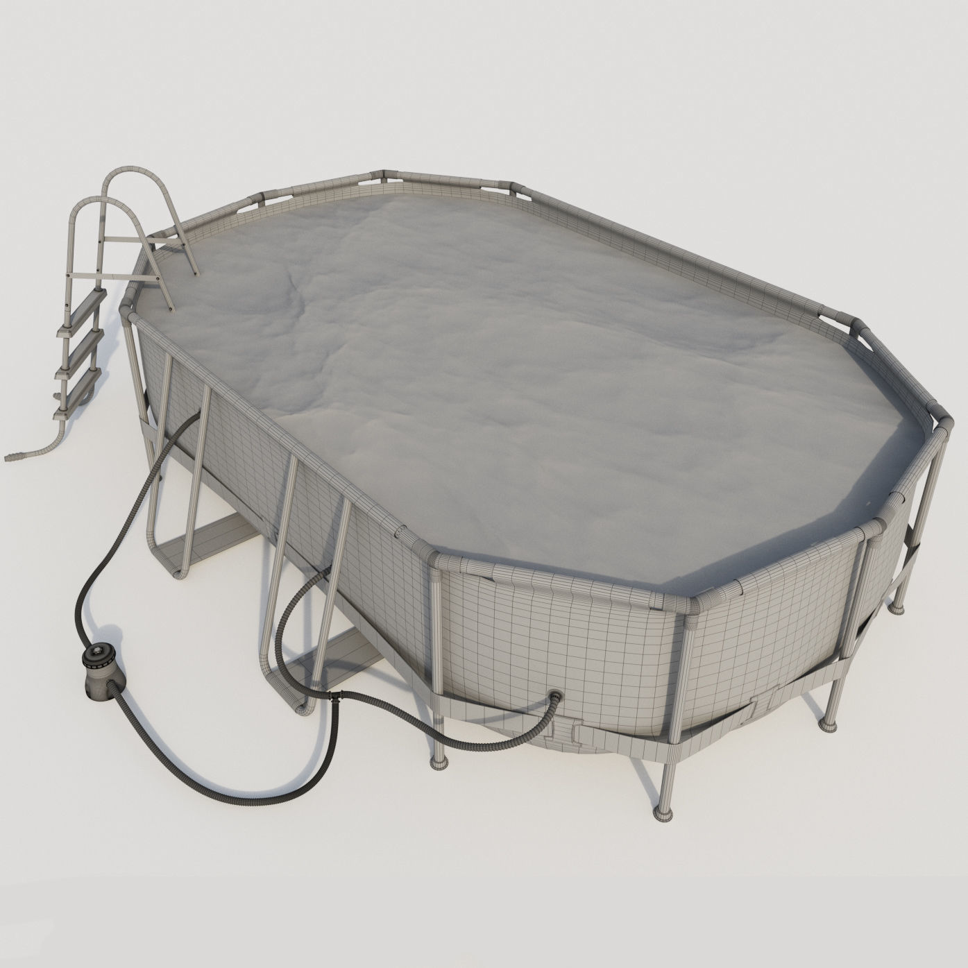 Bestway Oval Frame Pool 3D model_6