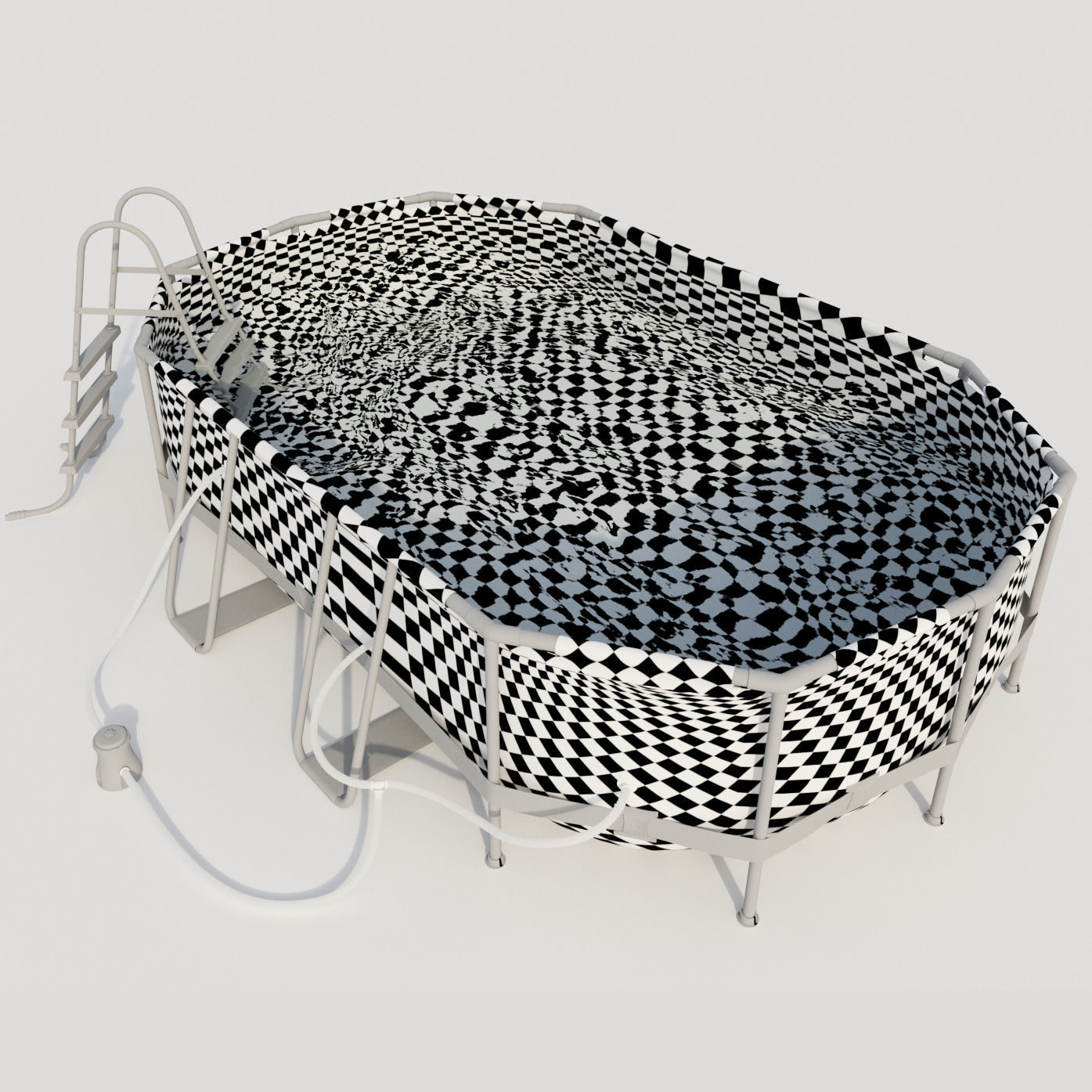 Bestway Oval Frame Pool 3D model_5