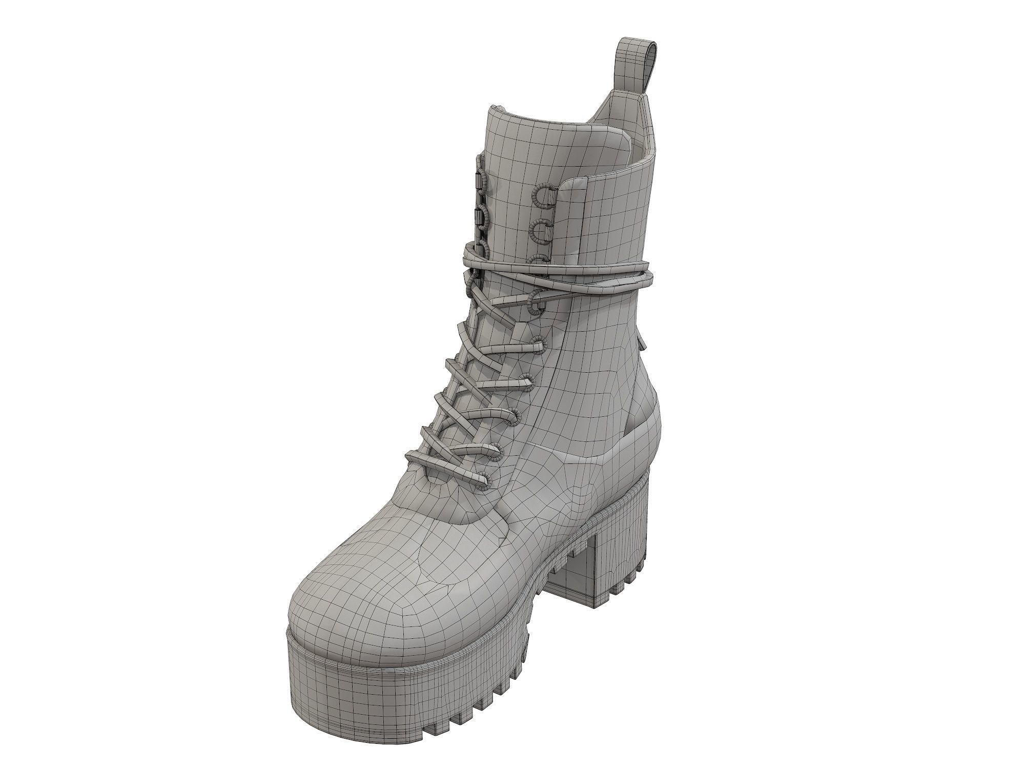 Louis Vuitton Laureate Platform Desert Boots Denim Noir Low-poly 3D model_8