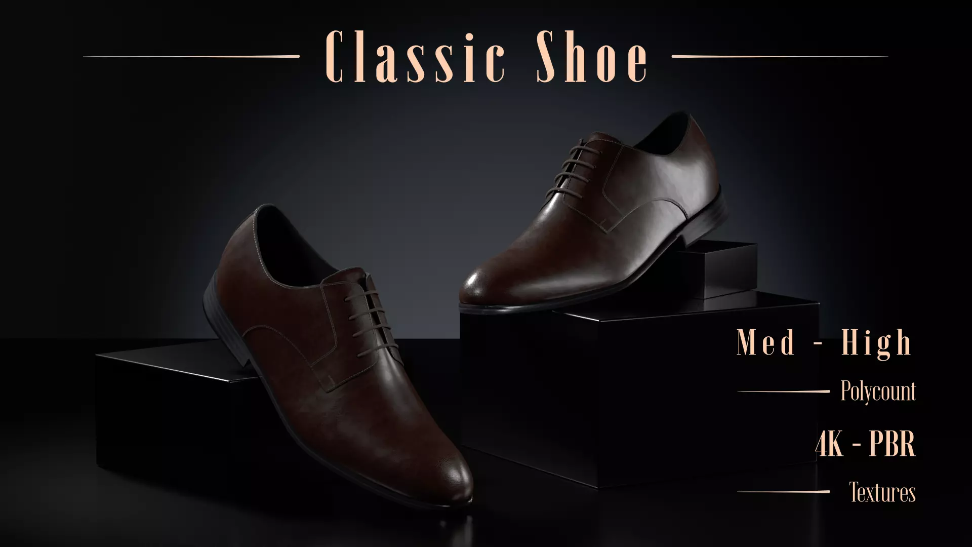 Classic shoe - Brown 3D model