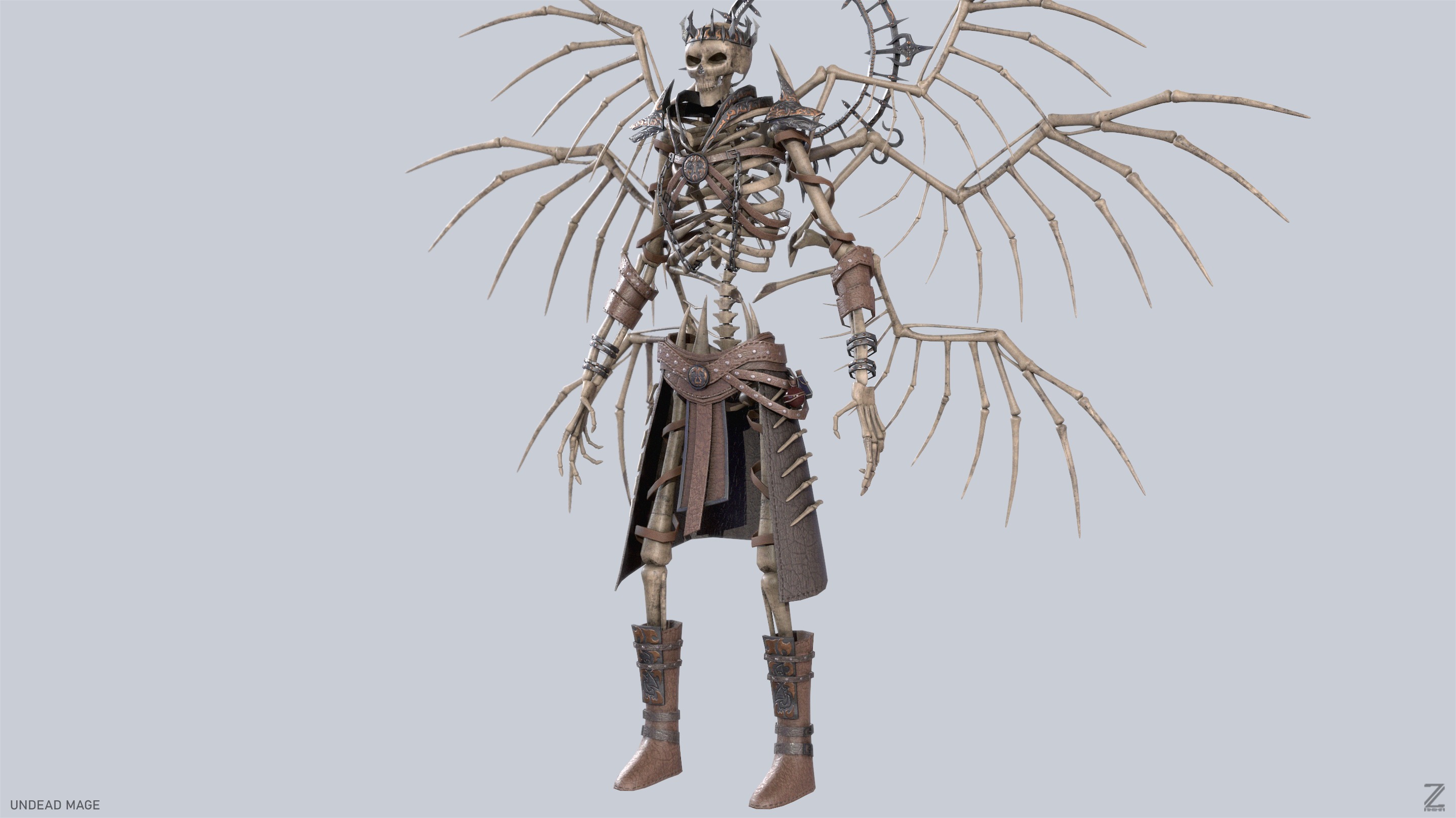 Undead mage Low-poly 3D model_4