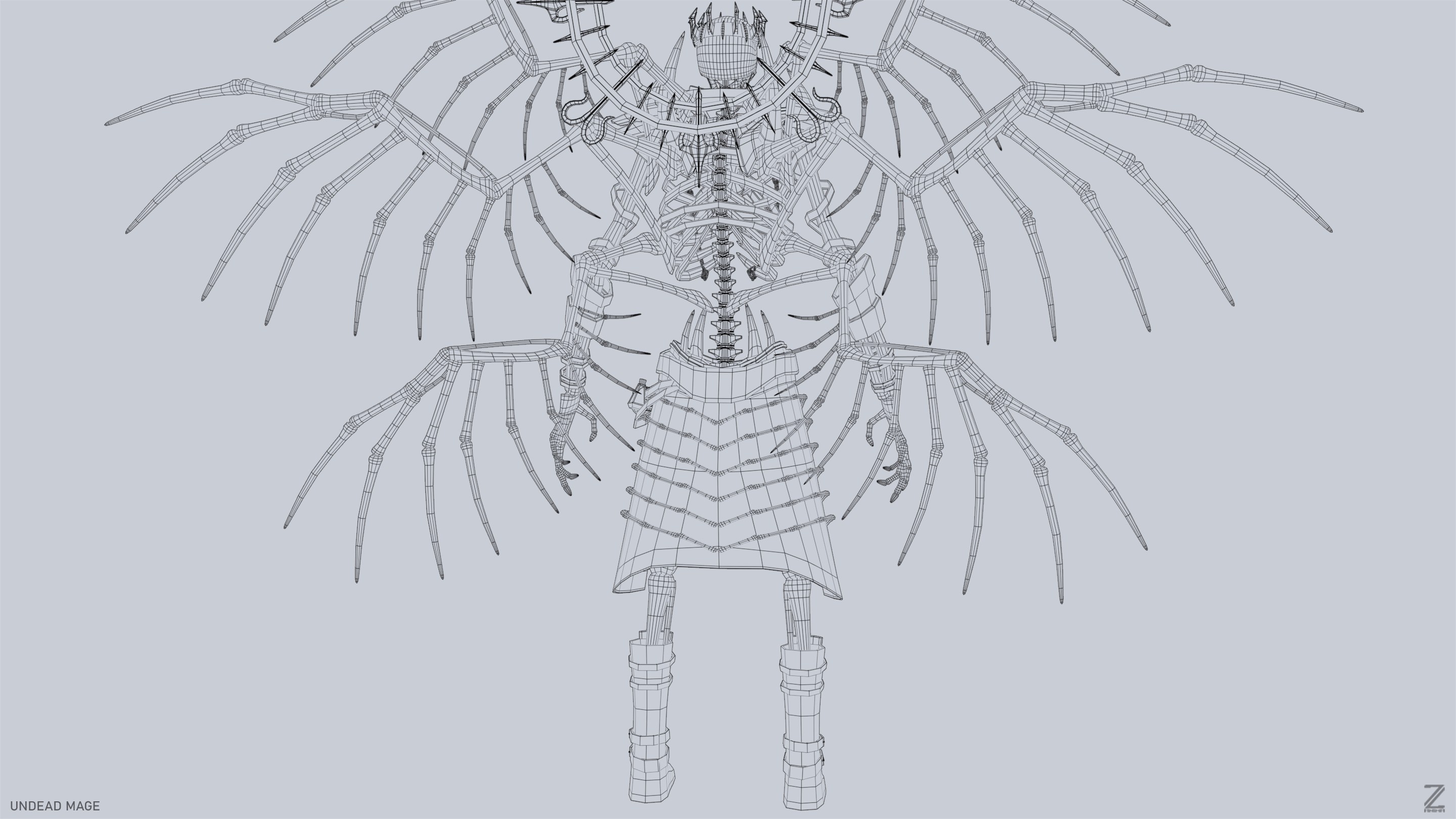 Undead mage Low-poly 3D model_13