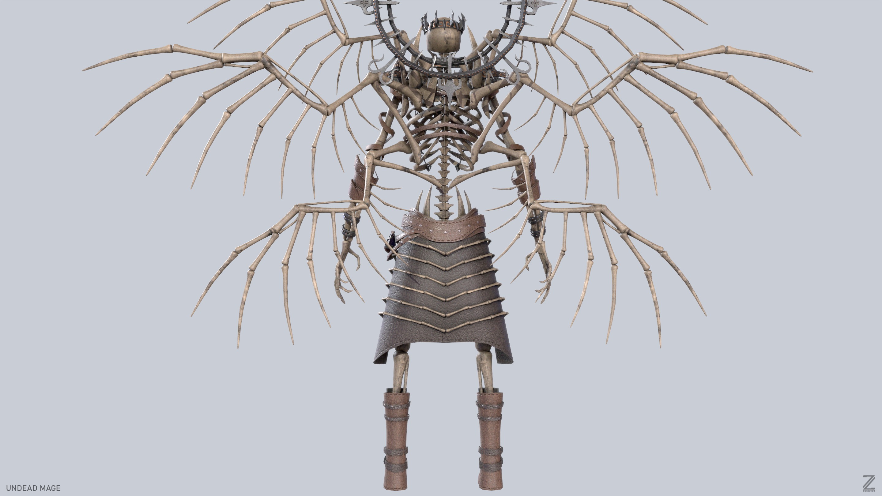 Undead mage Low-poly 3D model_8