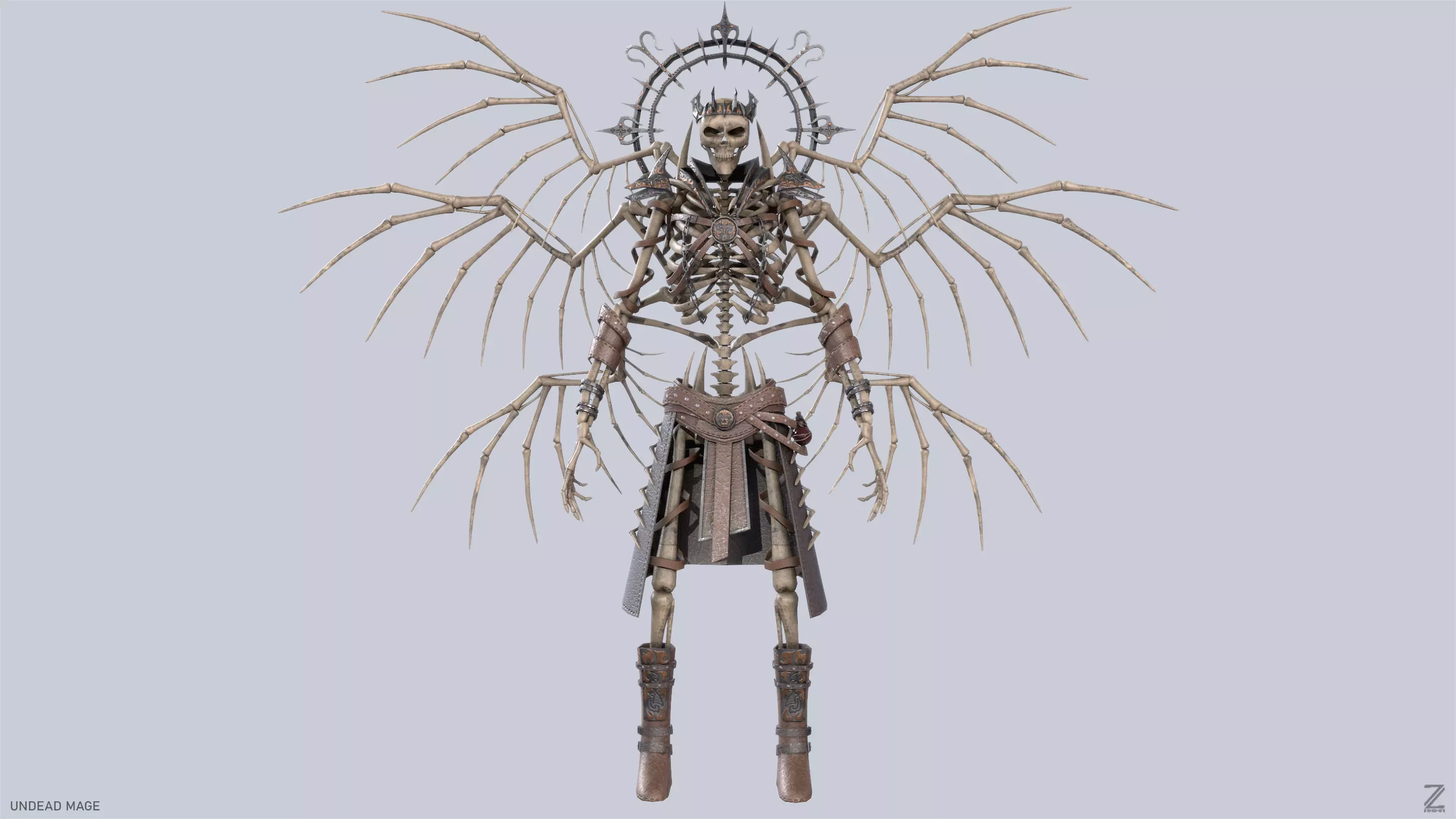 Undead mage Low-poly 3D model_0