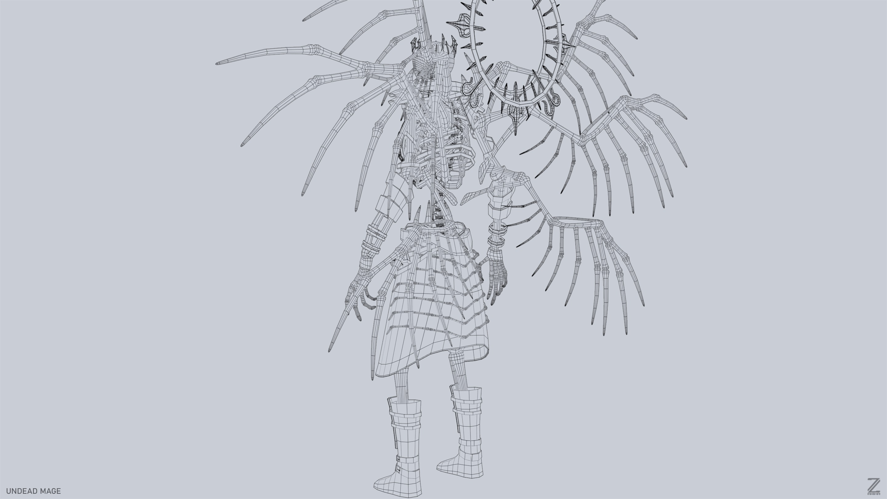 Undead mage Low-poly 3D model_12