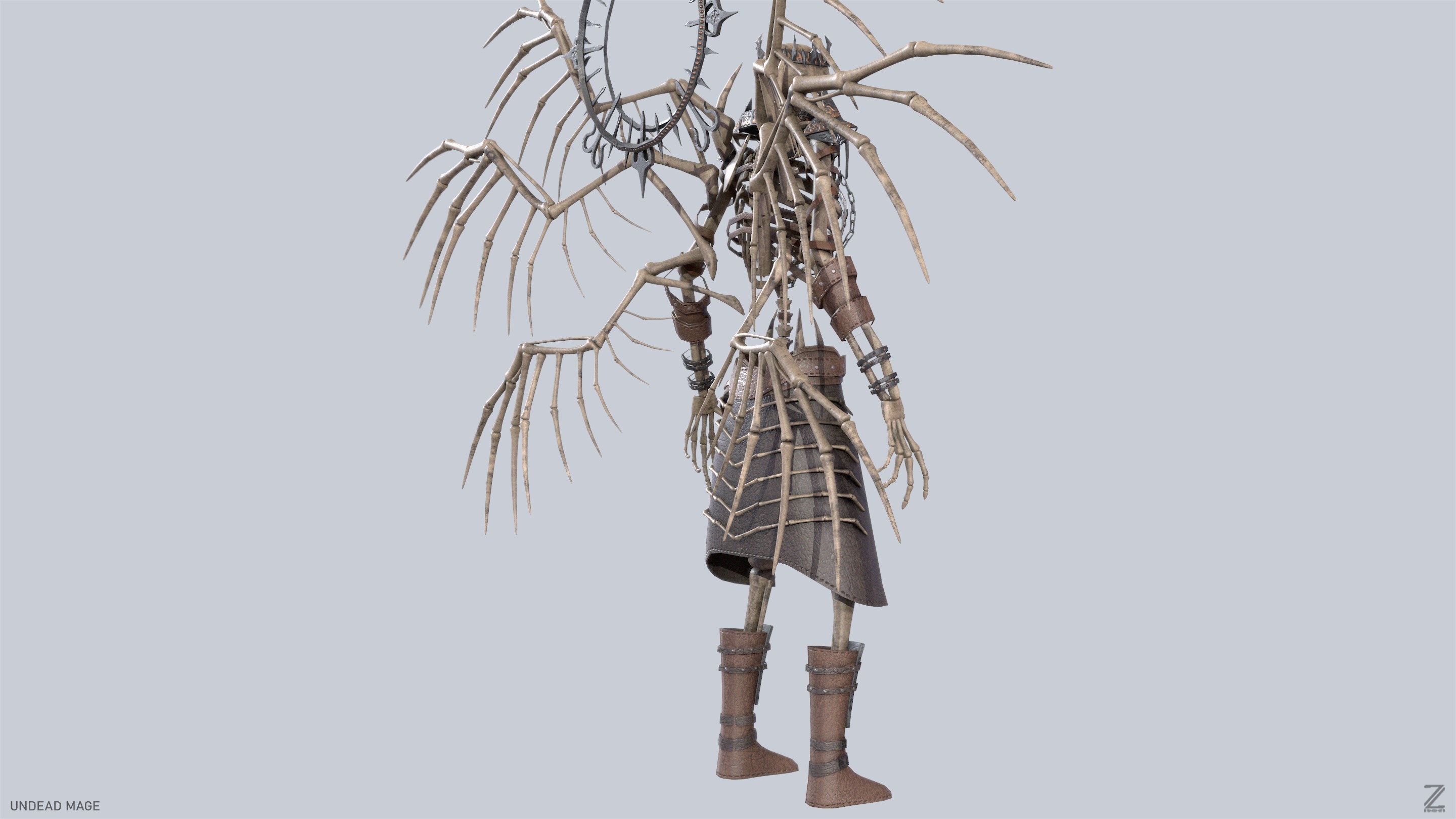 Undead mage Low-poly 3D model_7