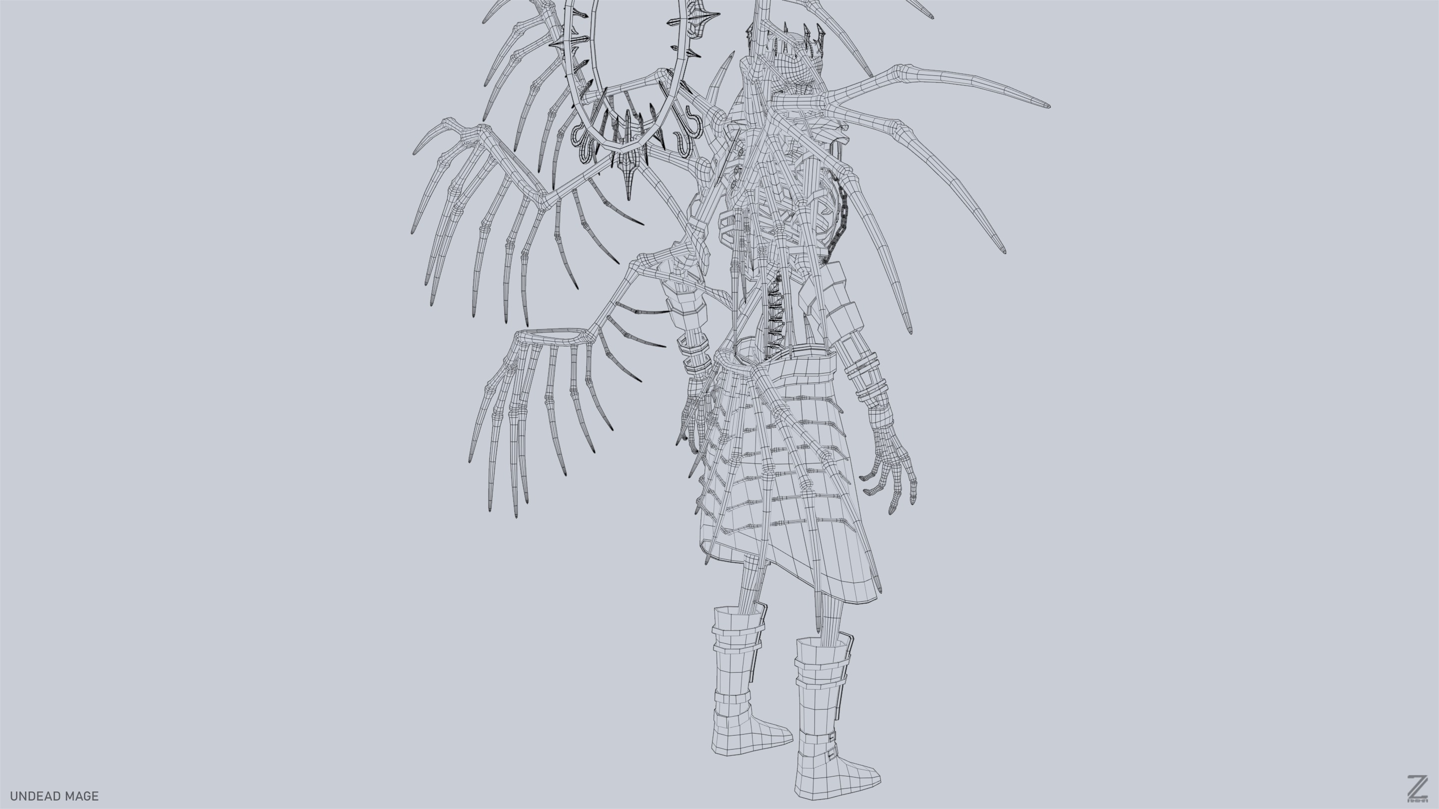 Undead mage Low-poly 3D model_14