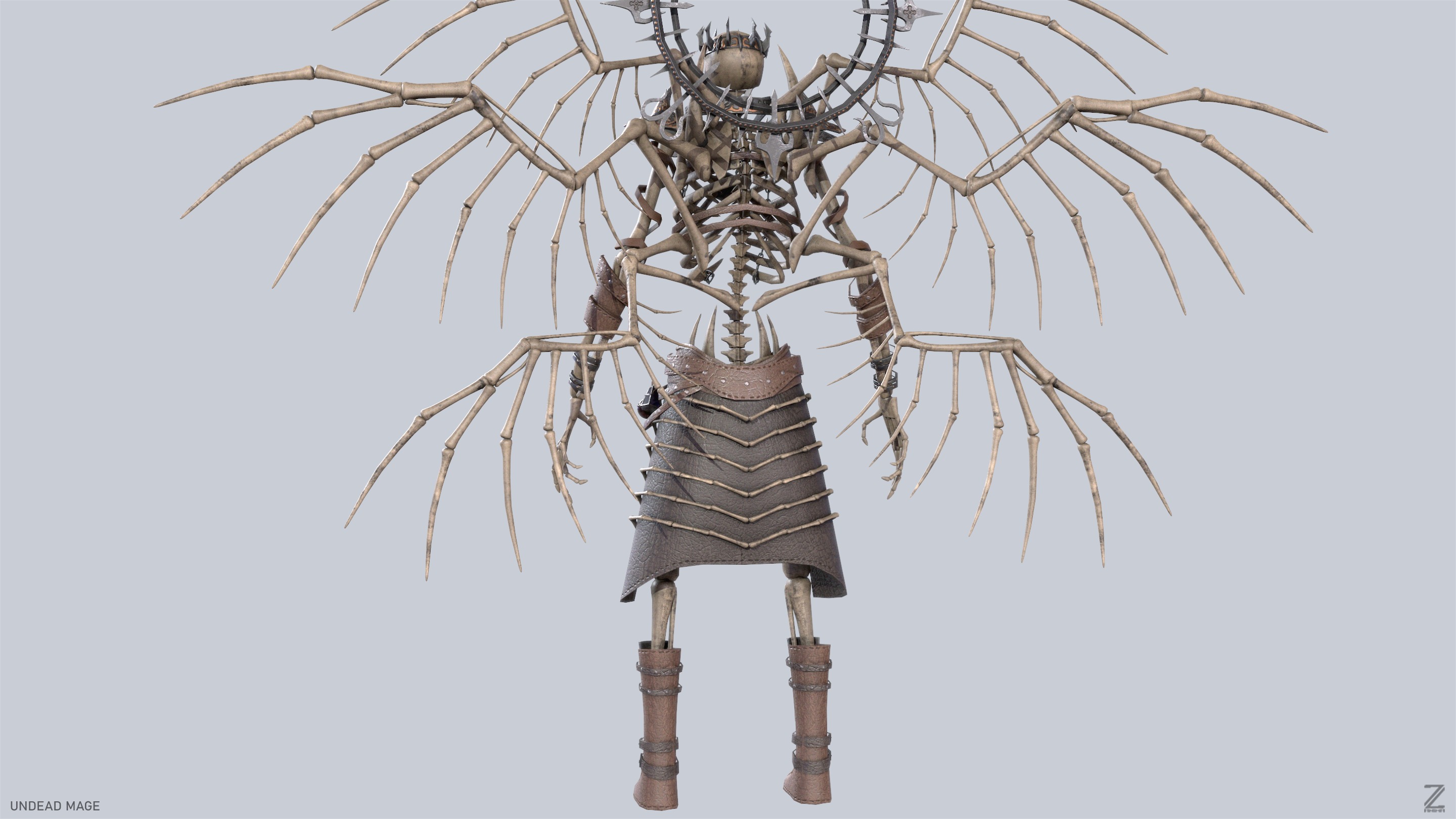 Undead mage Low-poly 3D model_6