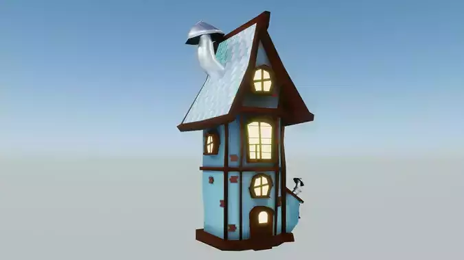  House Carton Low poly Style