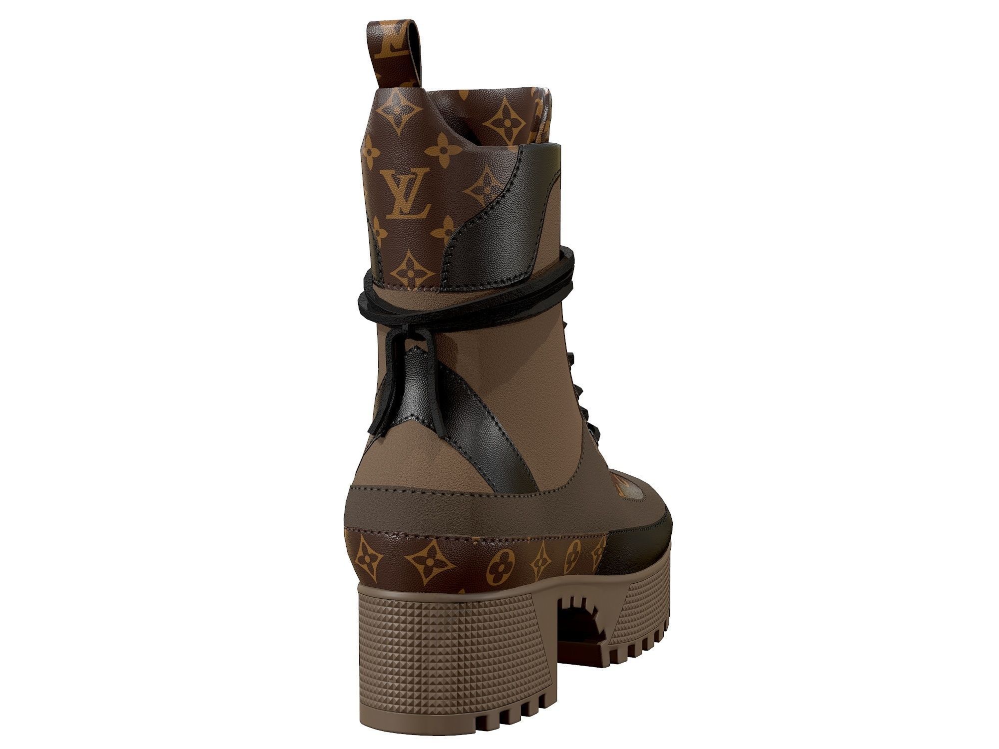 Louis Vuitton Laureate Platform Desert Boots Beige Low-poly 3D model_3
