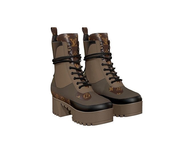 Louis Vuitton Laureate Platform Desert Boots Beige Low-poly 3D model