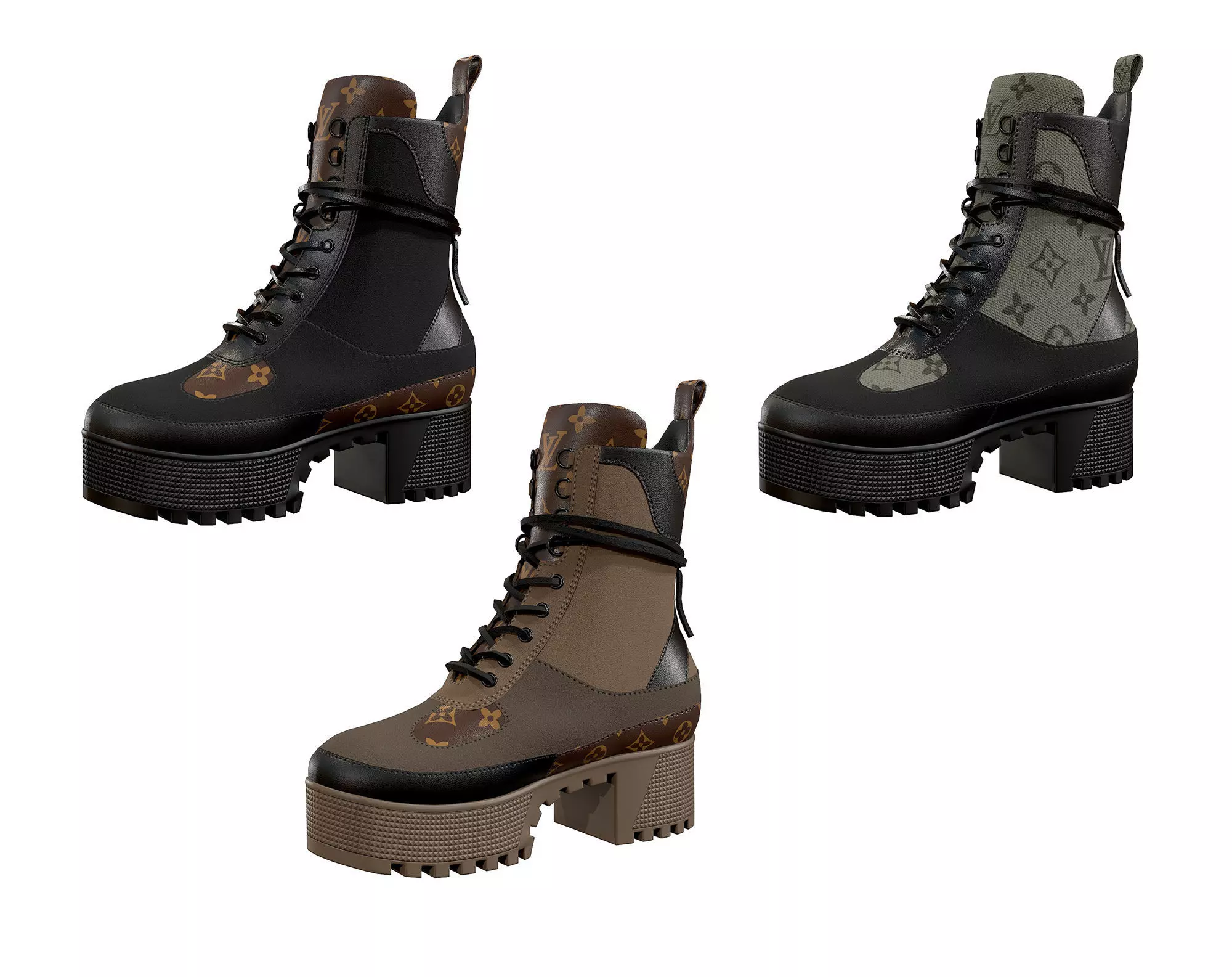Louis Vuitton Laureate Platform Desert Boot 3D Model Collection_0