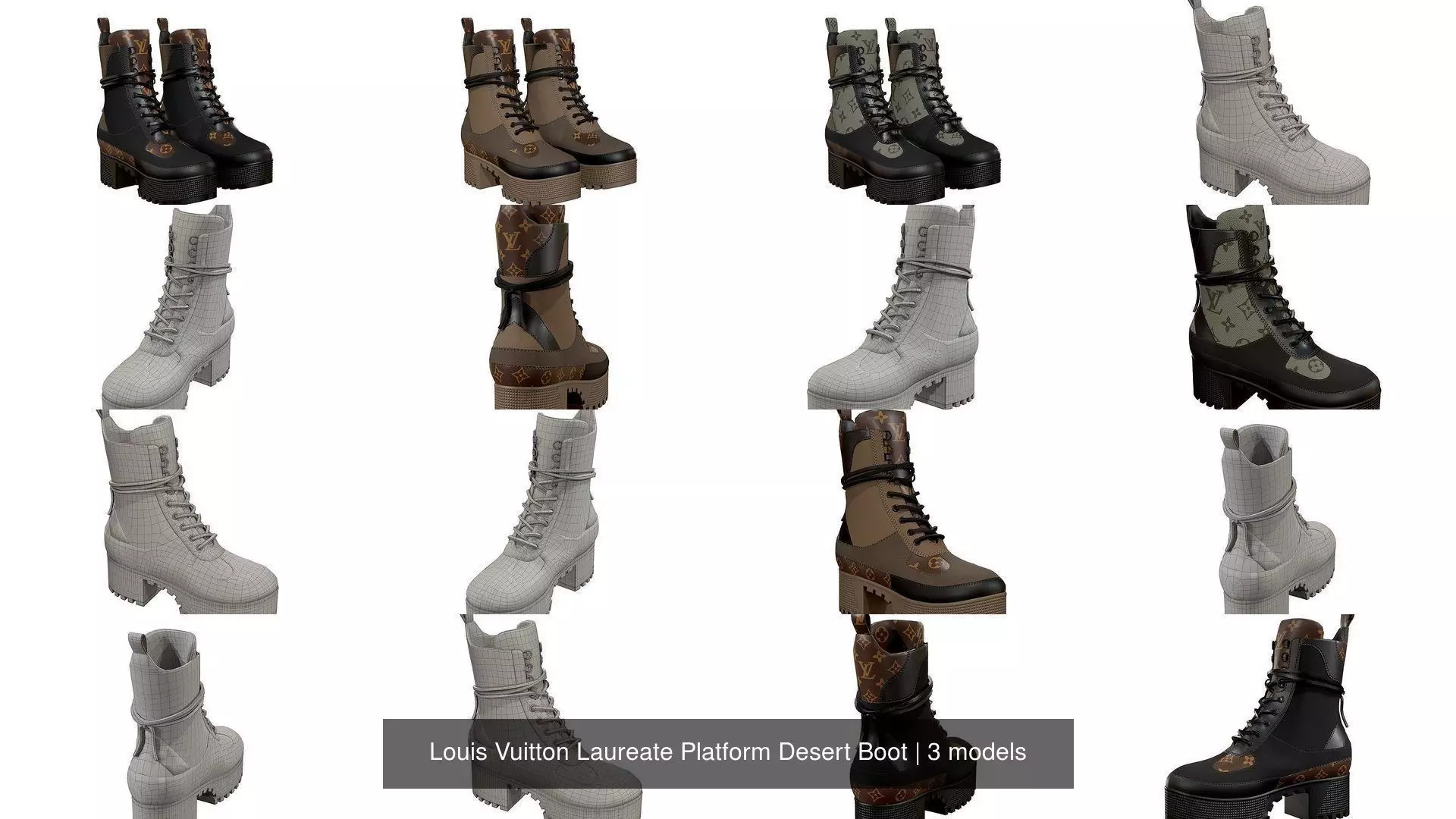 Louis Vuitton Laureate Platform Desert Boot 3D Model Collection_1