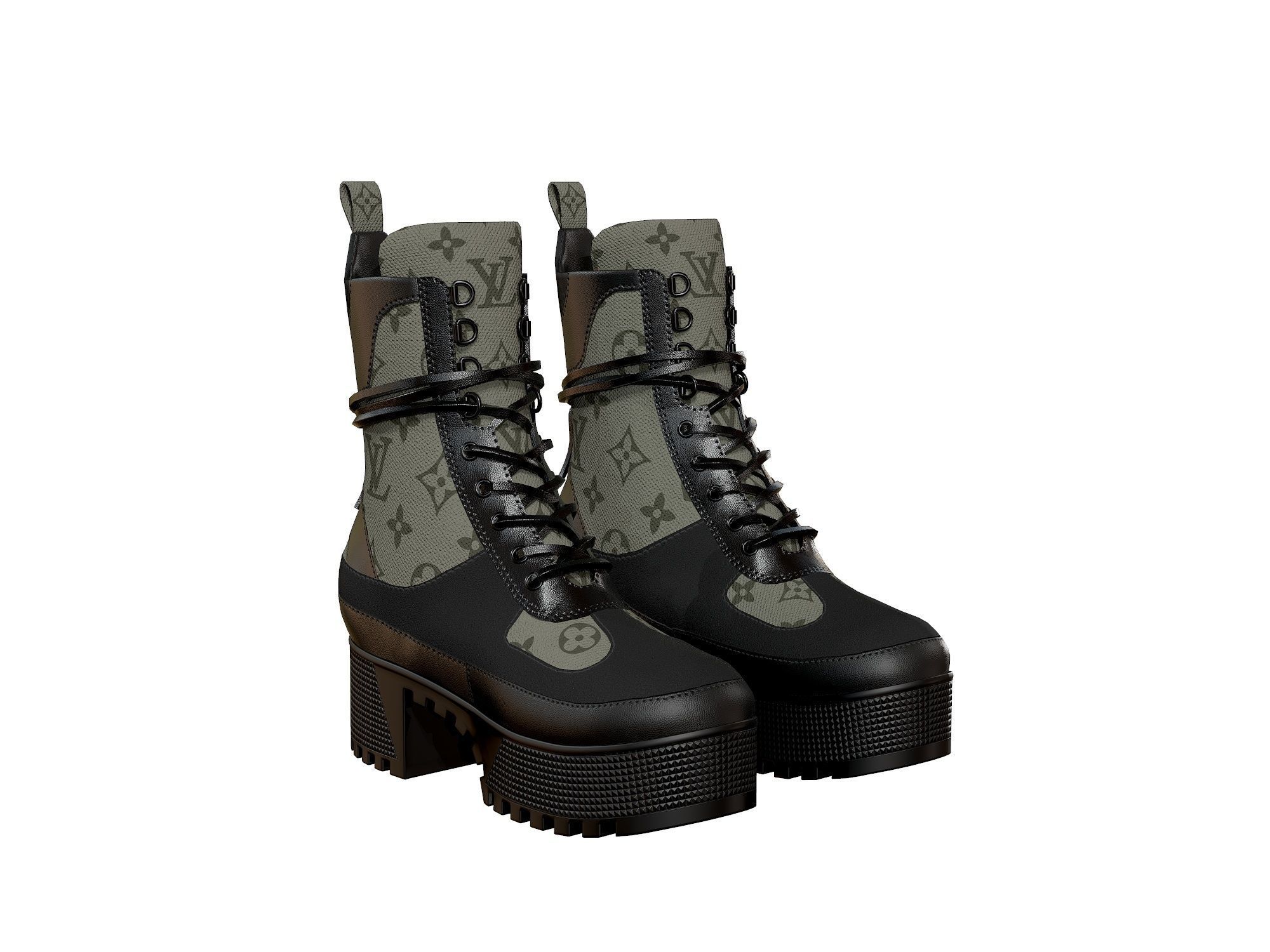 Louis Vuitton Laureate Platform Desert Boot 3D Model Collection_3