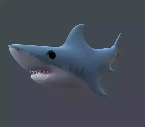 Low poly shark with animations Low-poly 3D model