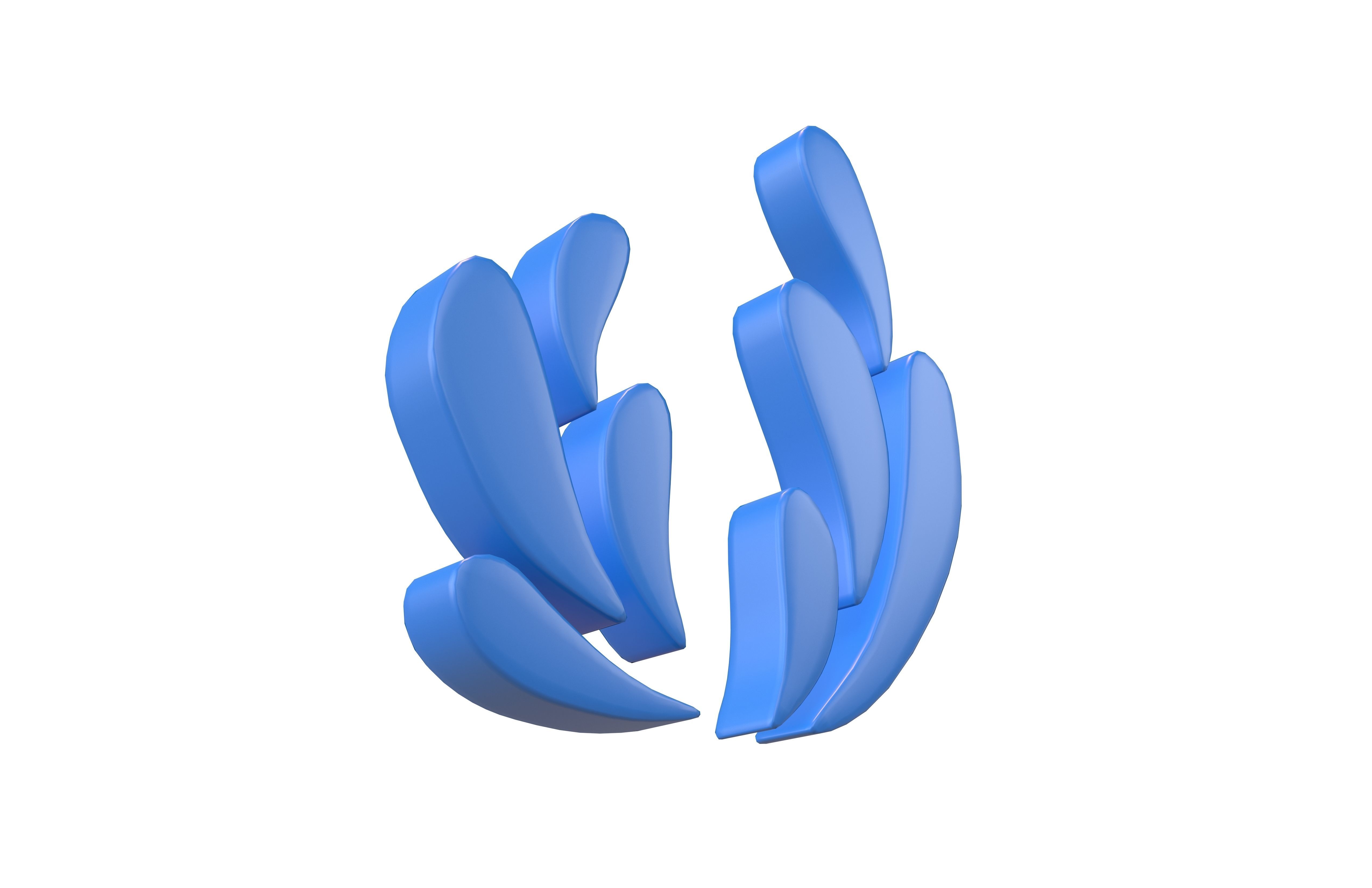 Wave Symbol v4 001 Low-poly 3D model_3