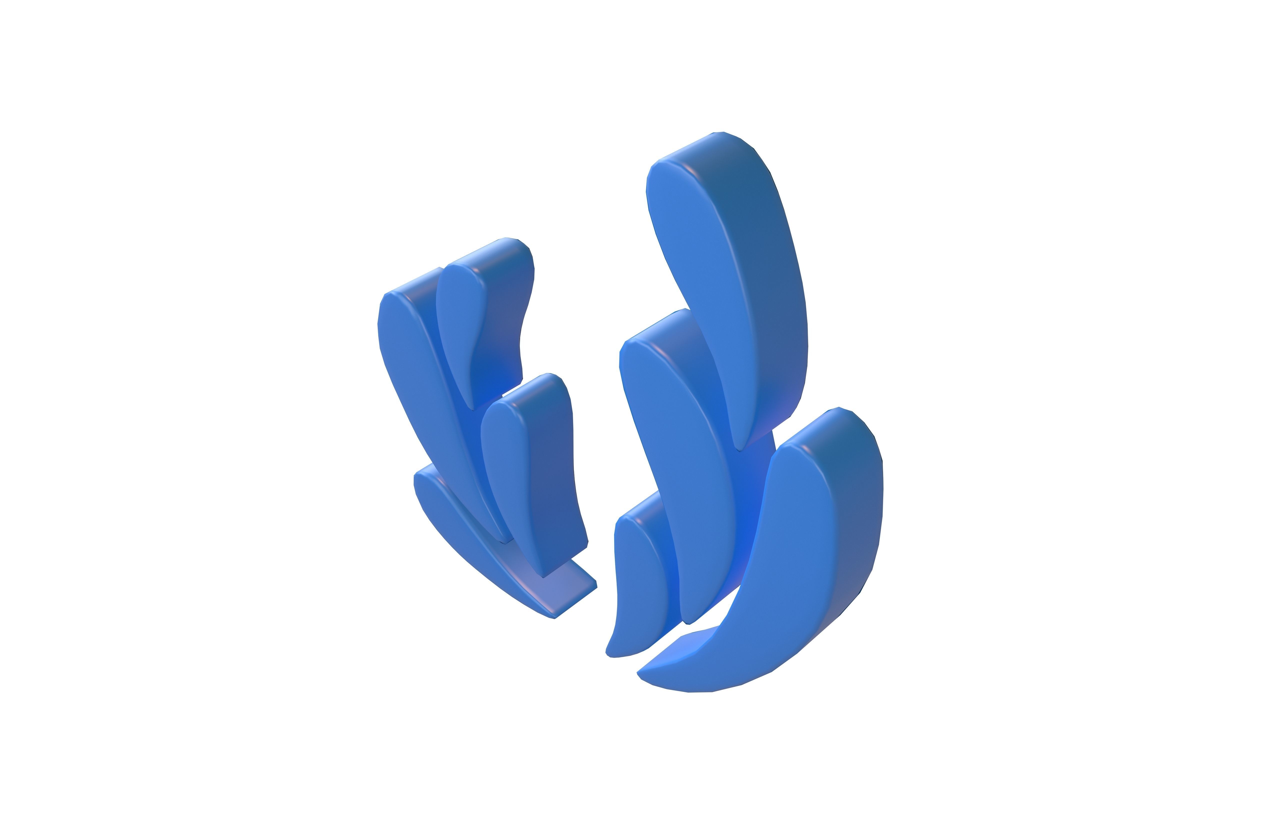 Wave Symbol v4 001 Low-poly 3D model_2