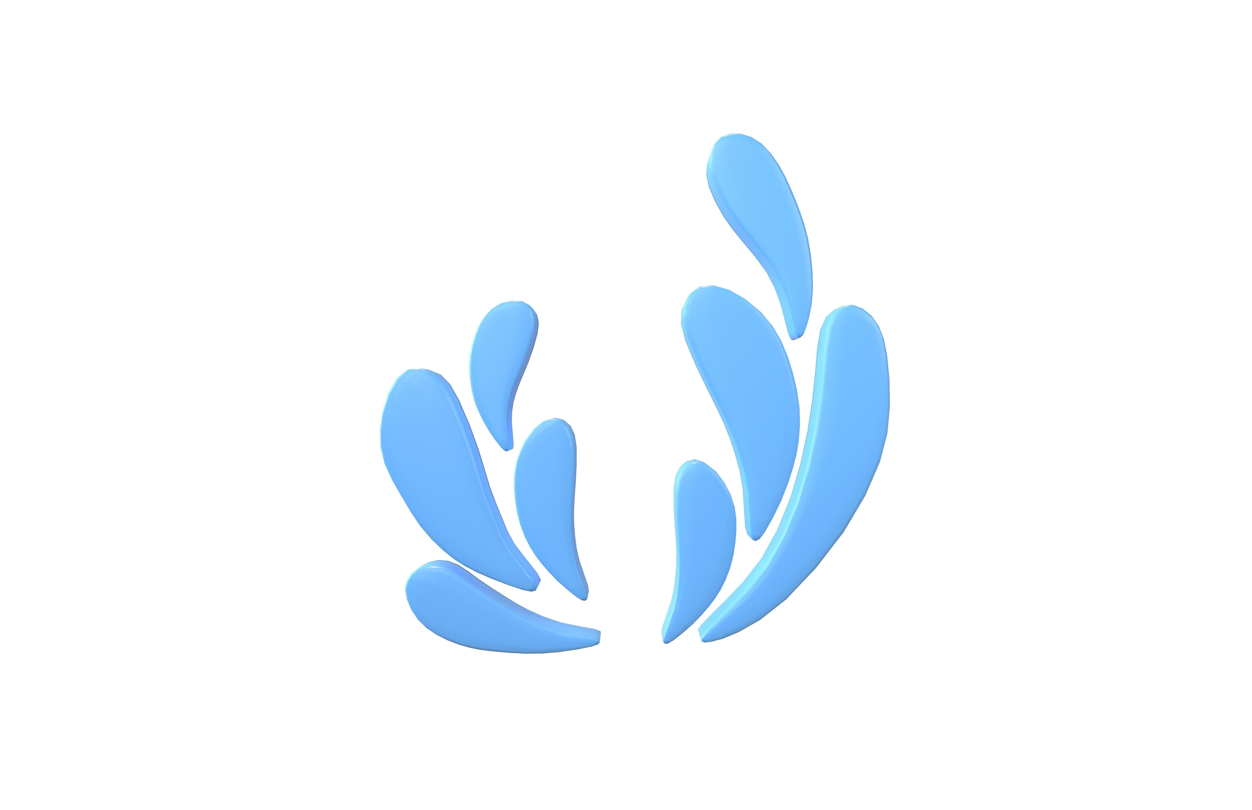 Wave Symbol v4 002 Low-poly 3D model_1