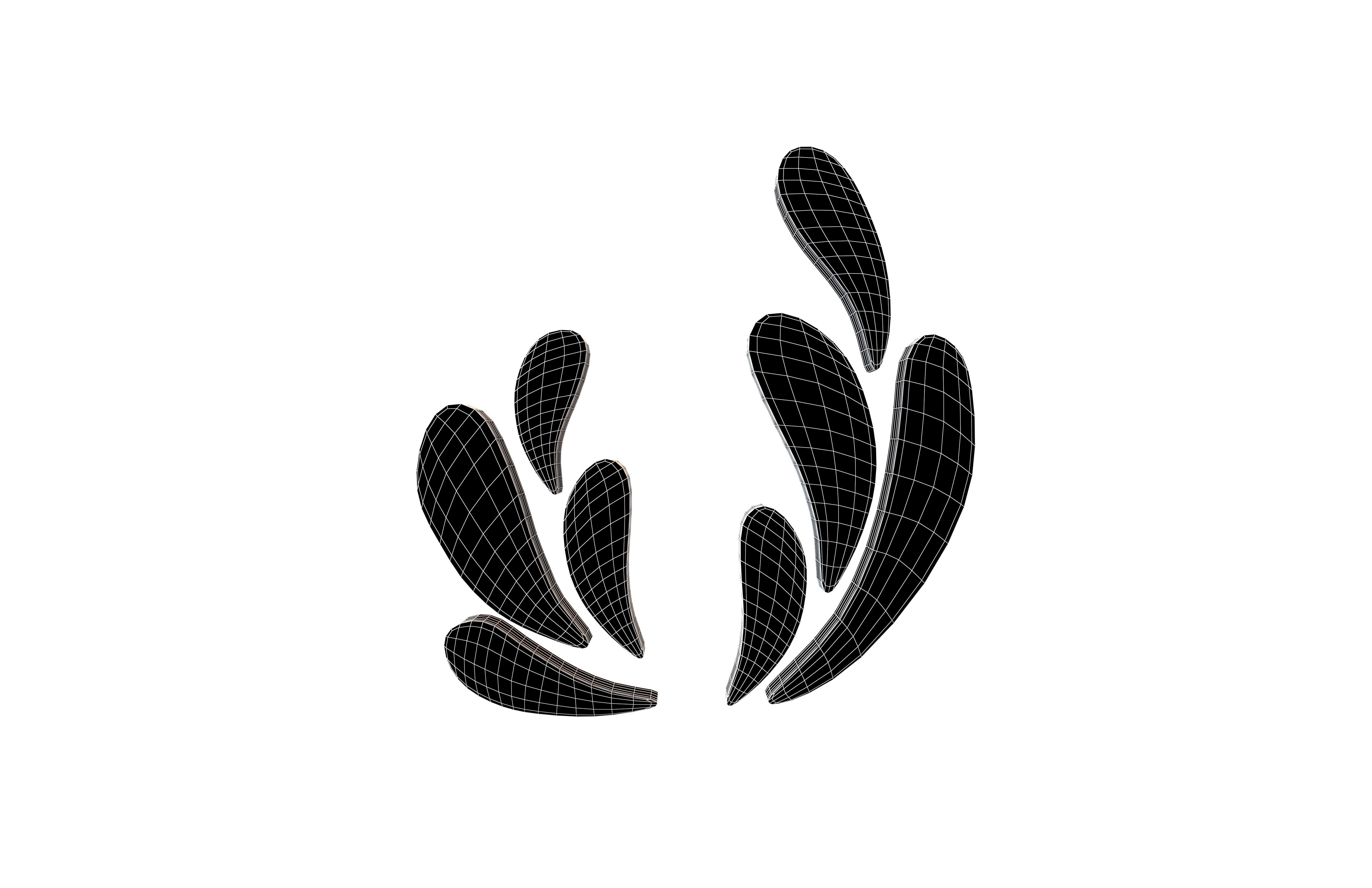 Wave Symbol v4 002 Low-poly 3D model_6